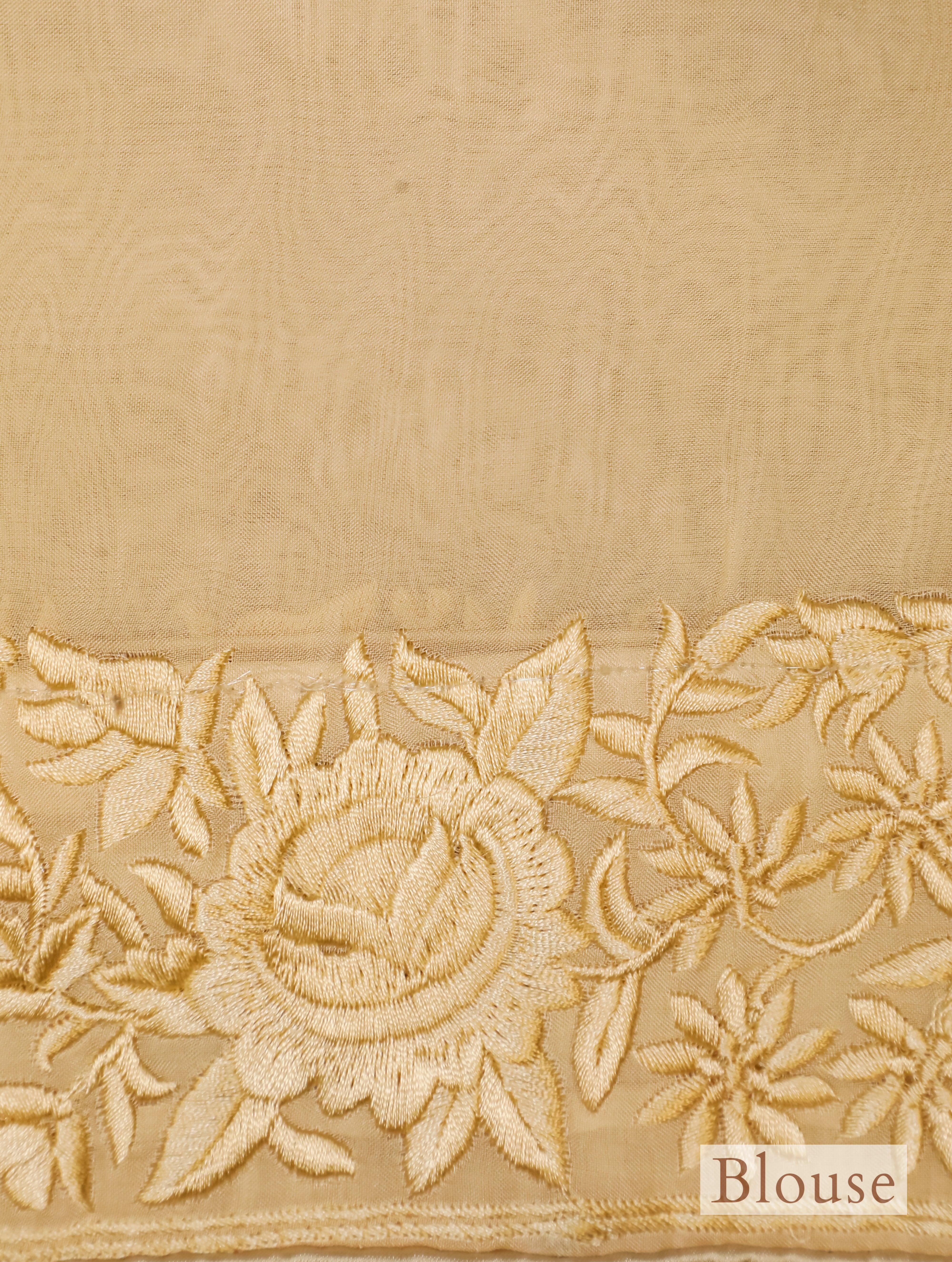 Designer Pastel Yellow Organza Silk Saree - Sumangal Ekam