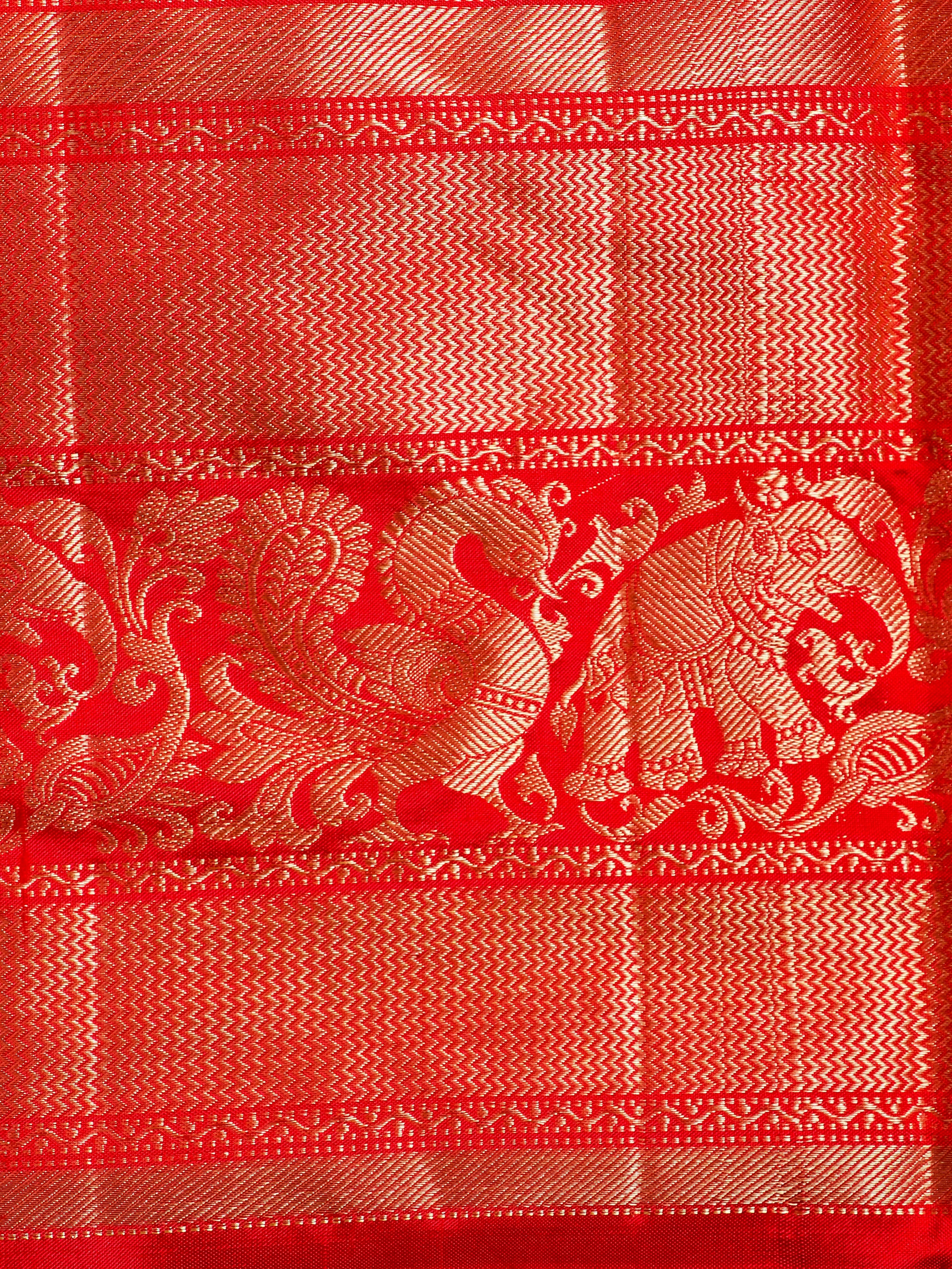 Handwoven Navy Blue  Banarasi Katan Silk Saree - Sumangal Ekam