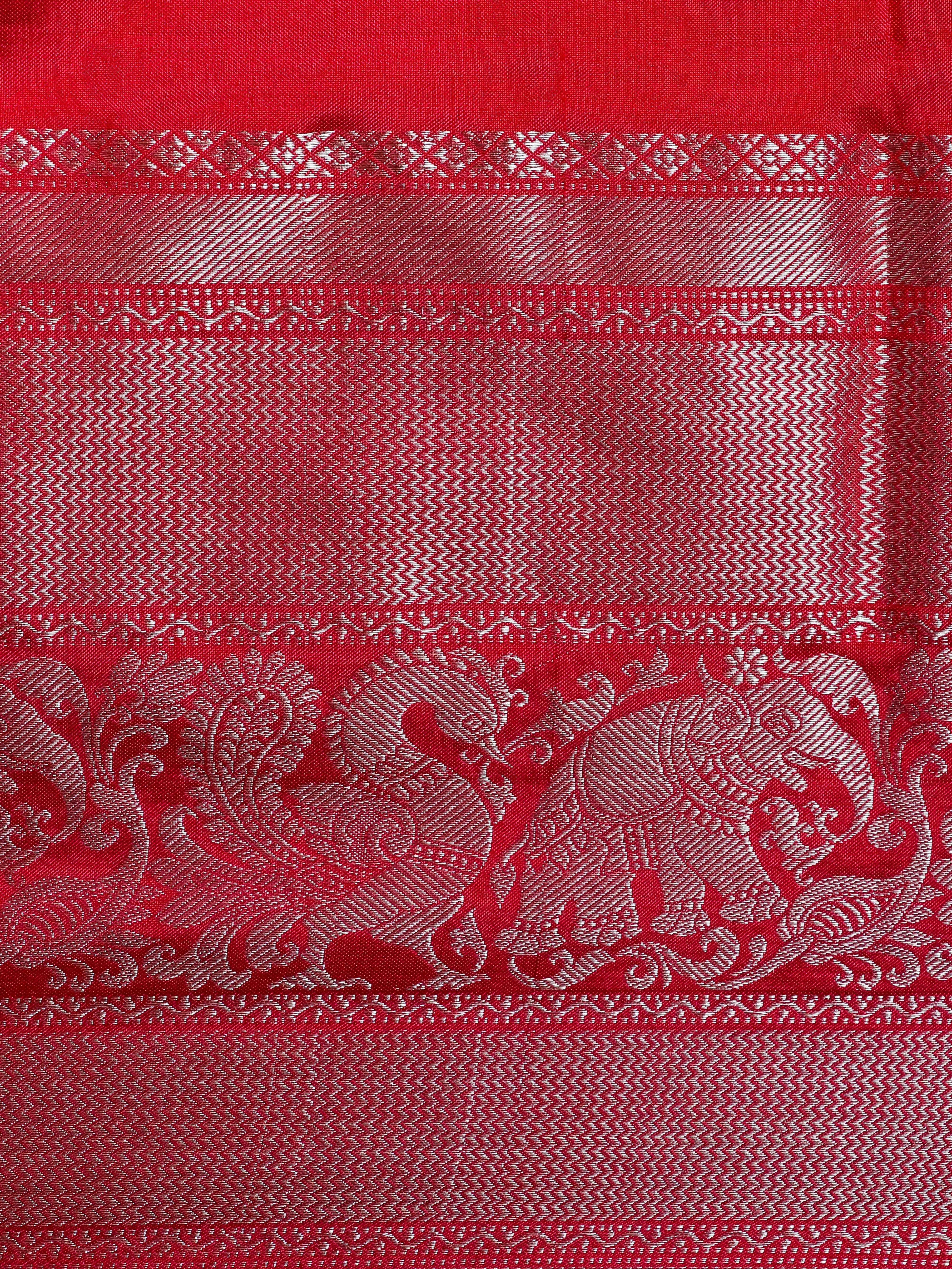 Handwoven Navy Blue  Banarasi Katan Silk Saree - Sumangal Ekam