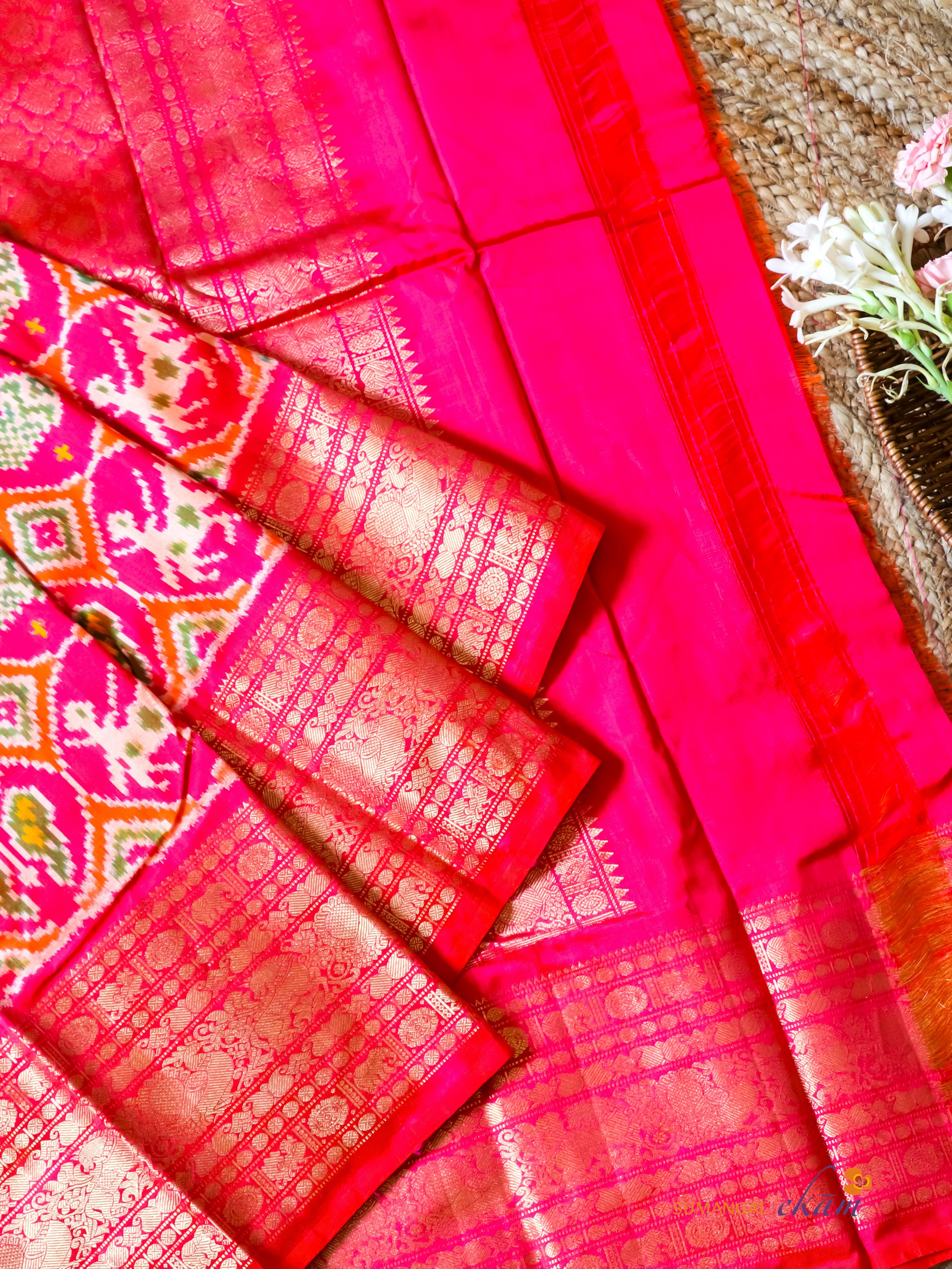 Handwoven Pink Banarasi Katan Silk Saree - Sumangal Ekam