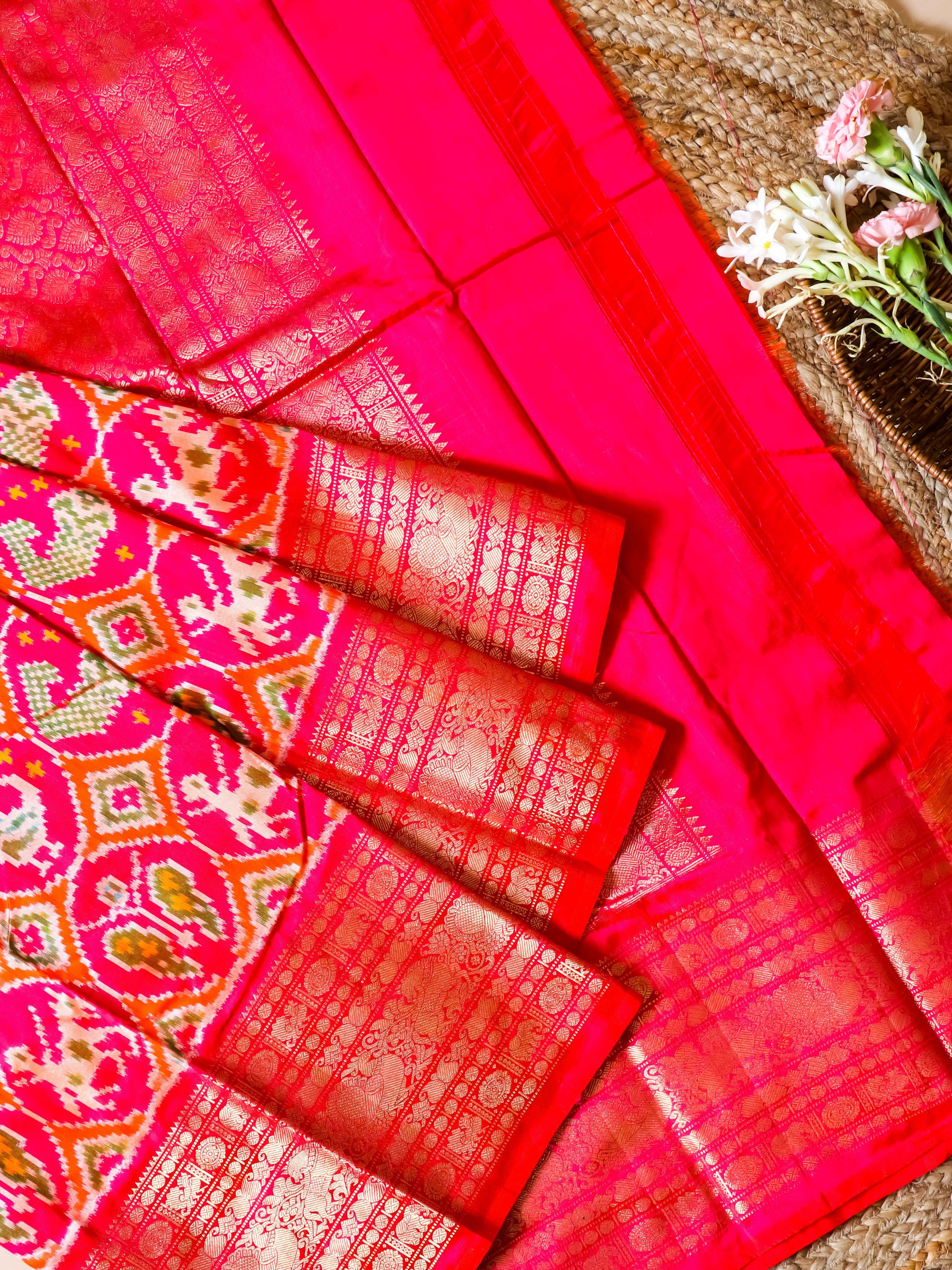 Handwoven Pink Banarasi Katan Silk Saree - Sumangal Ekam