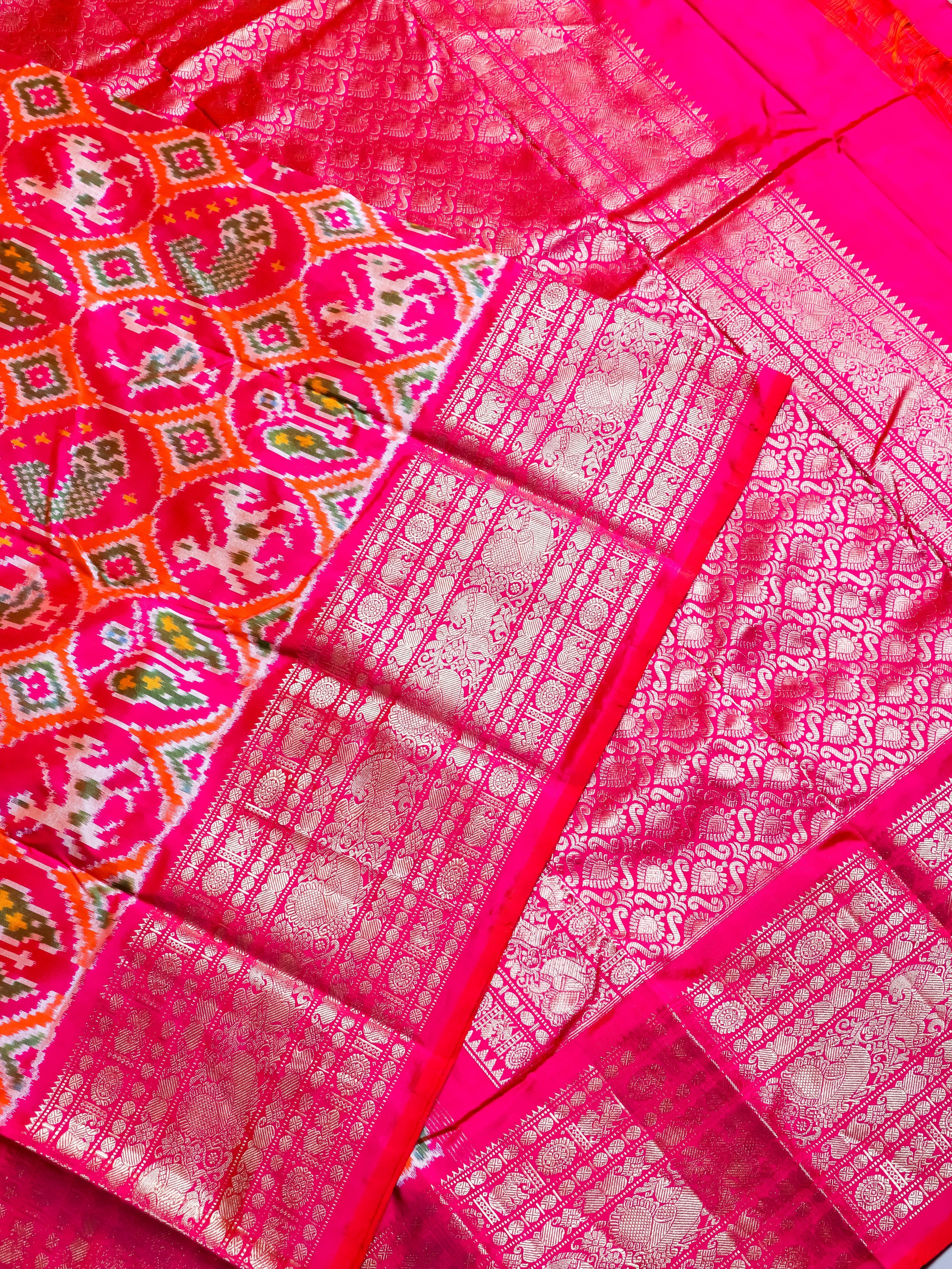 Handwoven Pink Banarasi Katan Silk Saree - Sumangal Ekam