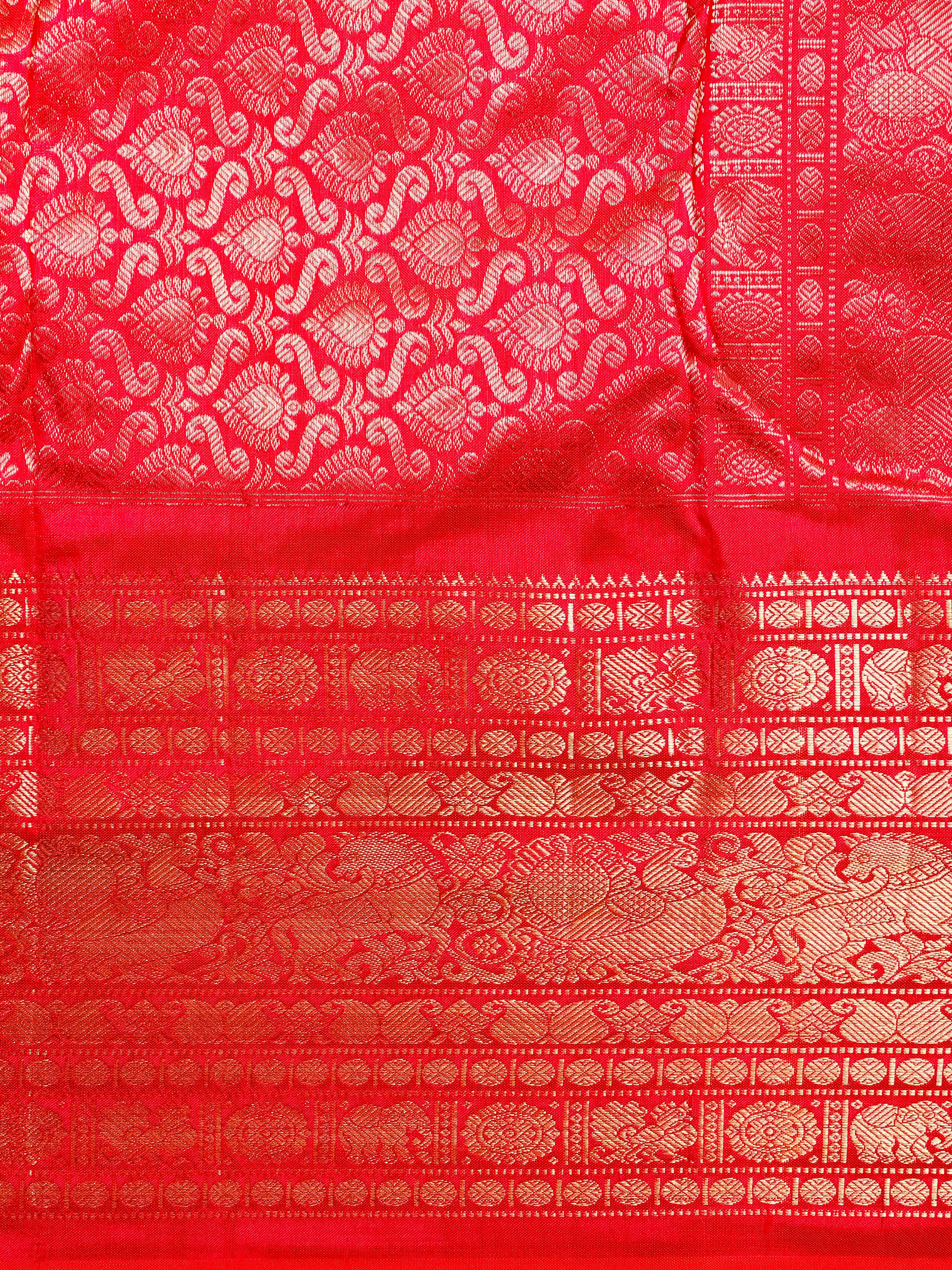 Handwoven Pink Banarasi Katan Silk Saree - Sumangal Ekam