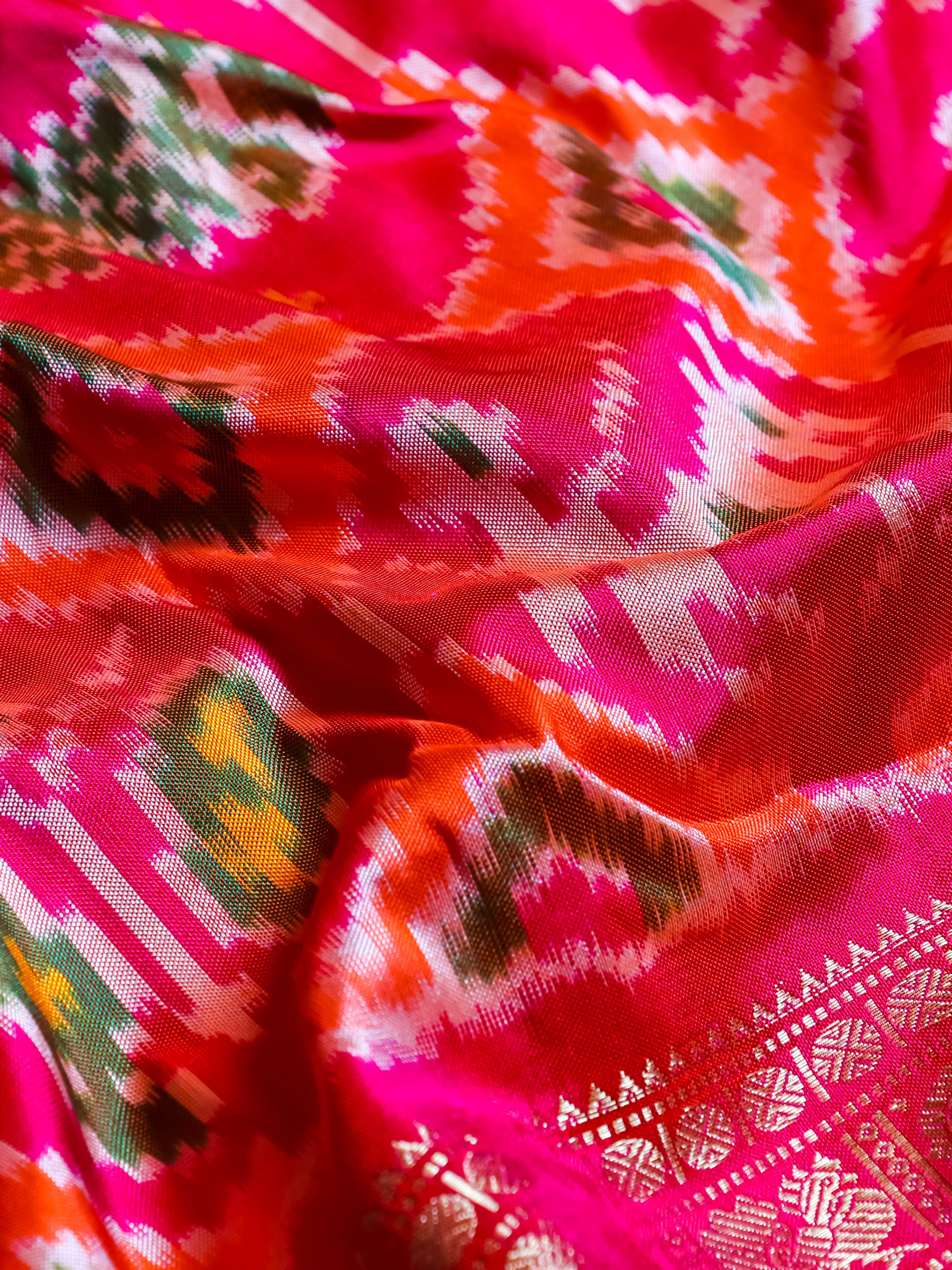 Handwoven Pink Banarasi Katan Silk Saree - Sumangal Ekam