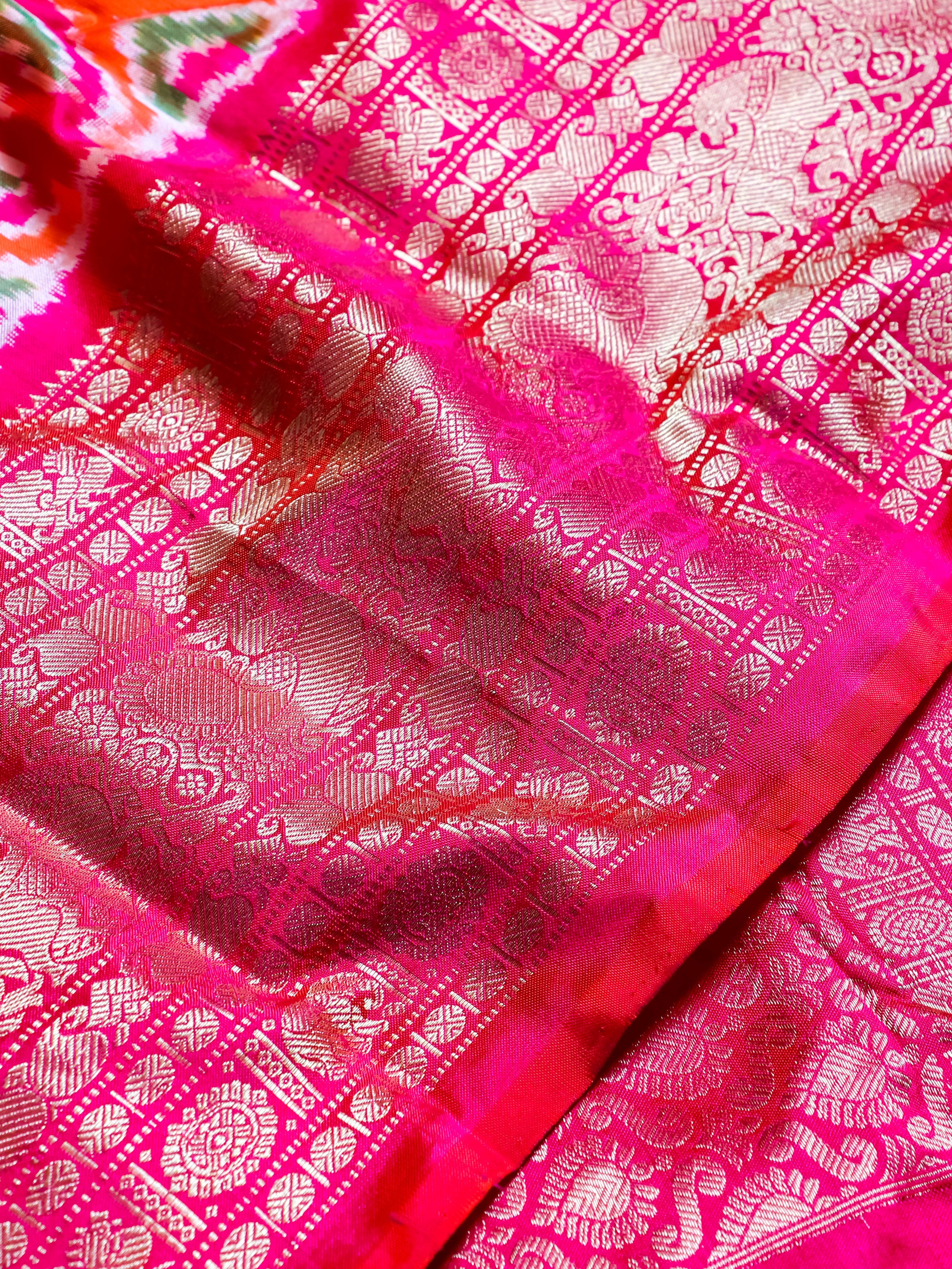 Handwoven Pink Banarasi Katan Silk Saree - Sumangal Ekam