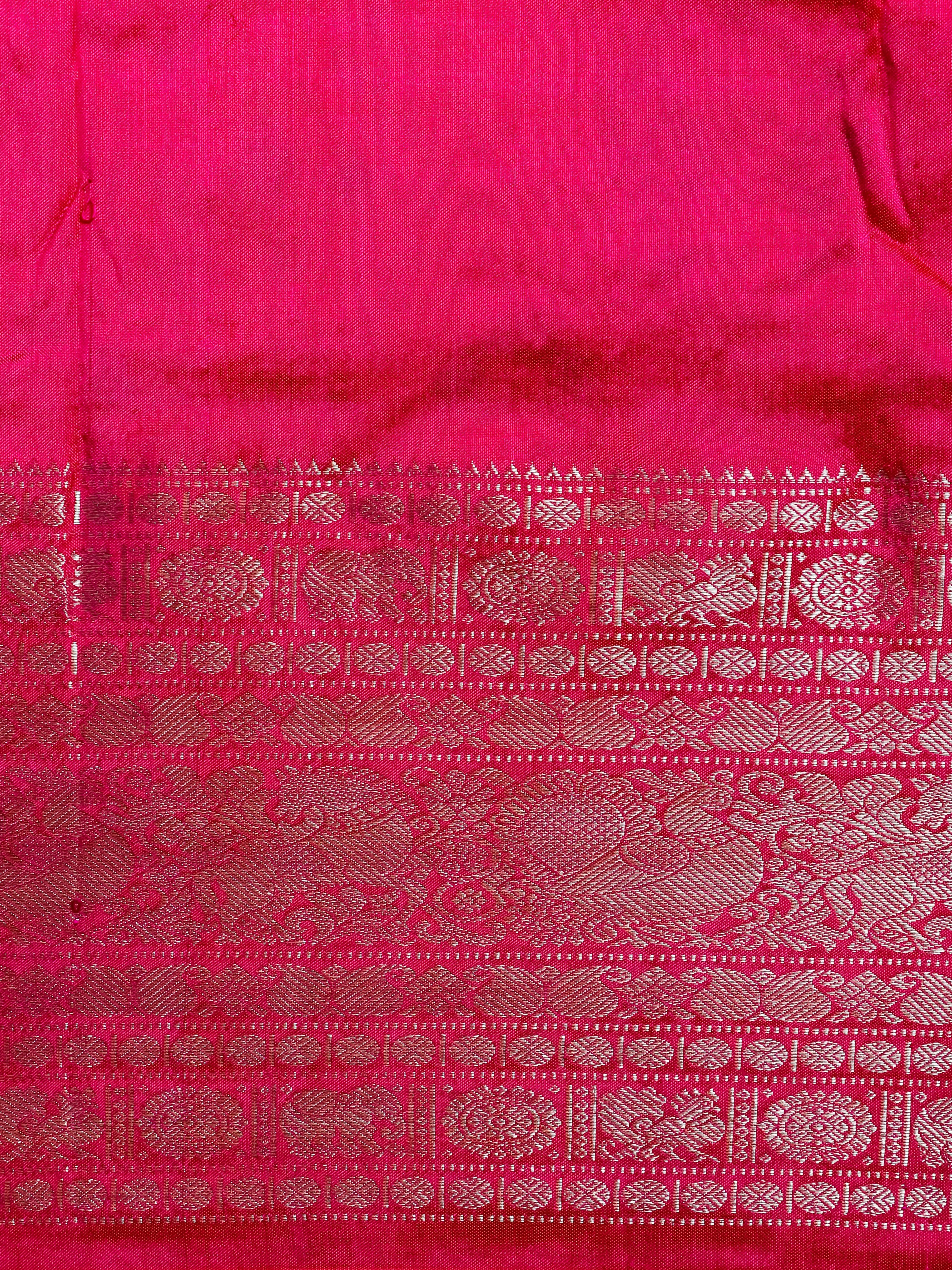 Handwoven Pink Banarasi Katan Silk Saree - Sumangal Ekam
