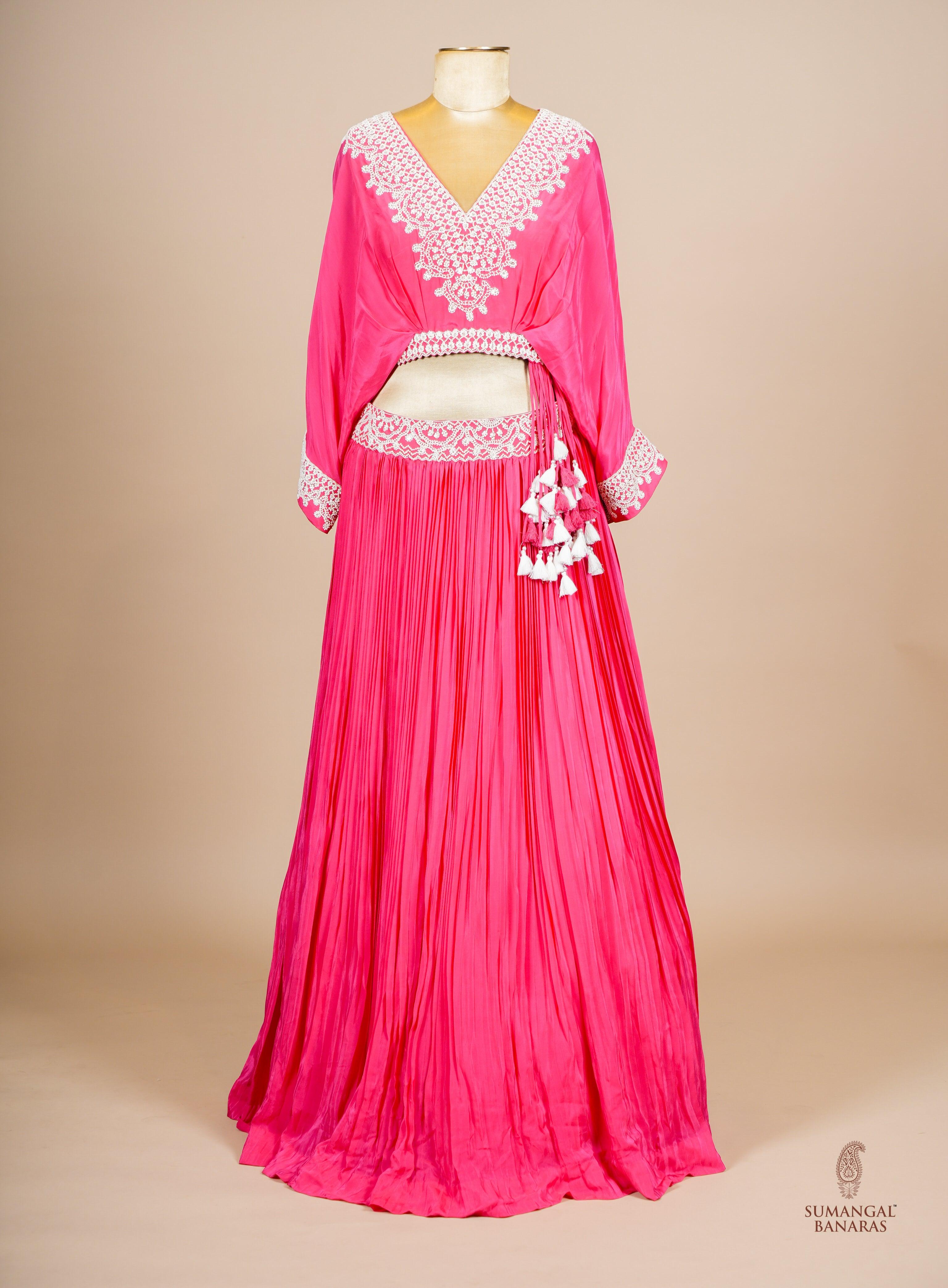 Designer Pink Georgette Party Wear Lehenga - Sumangal Ekam