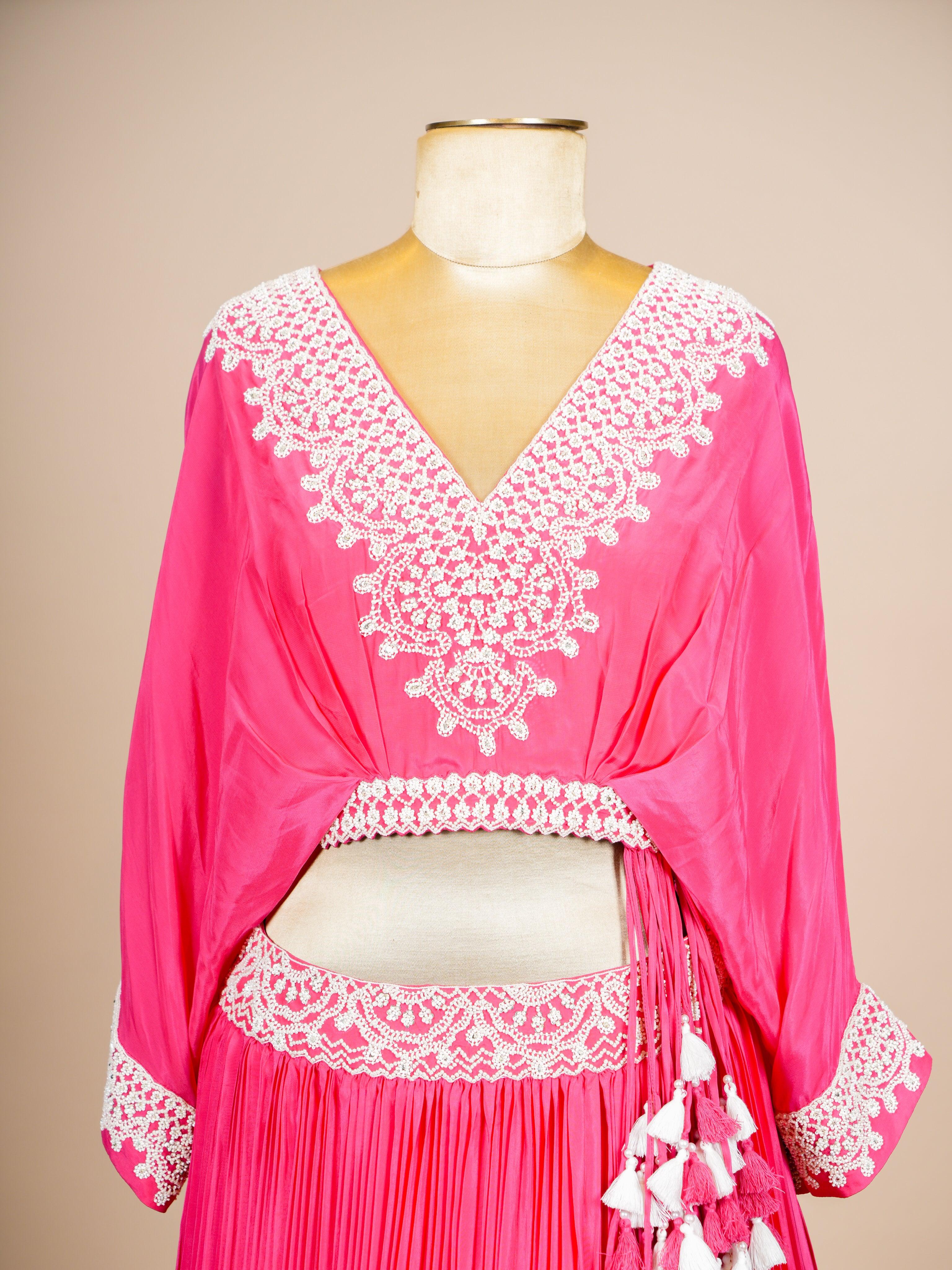 Designer Pink Georgette Party Wear Lehenga - Sumangal Ekam