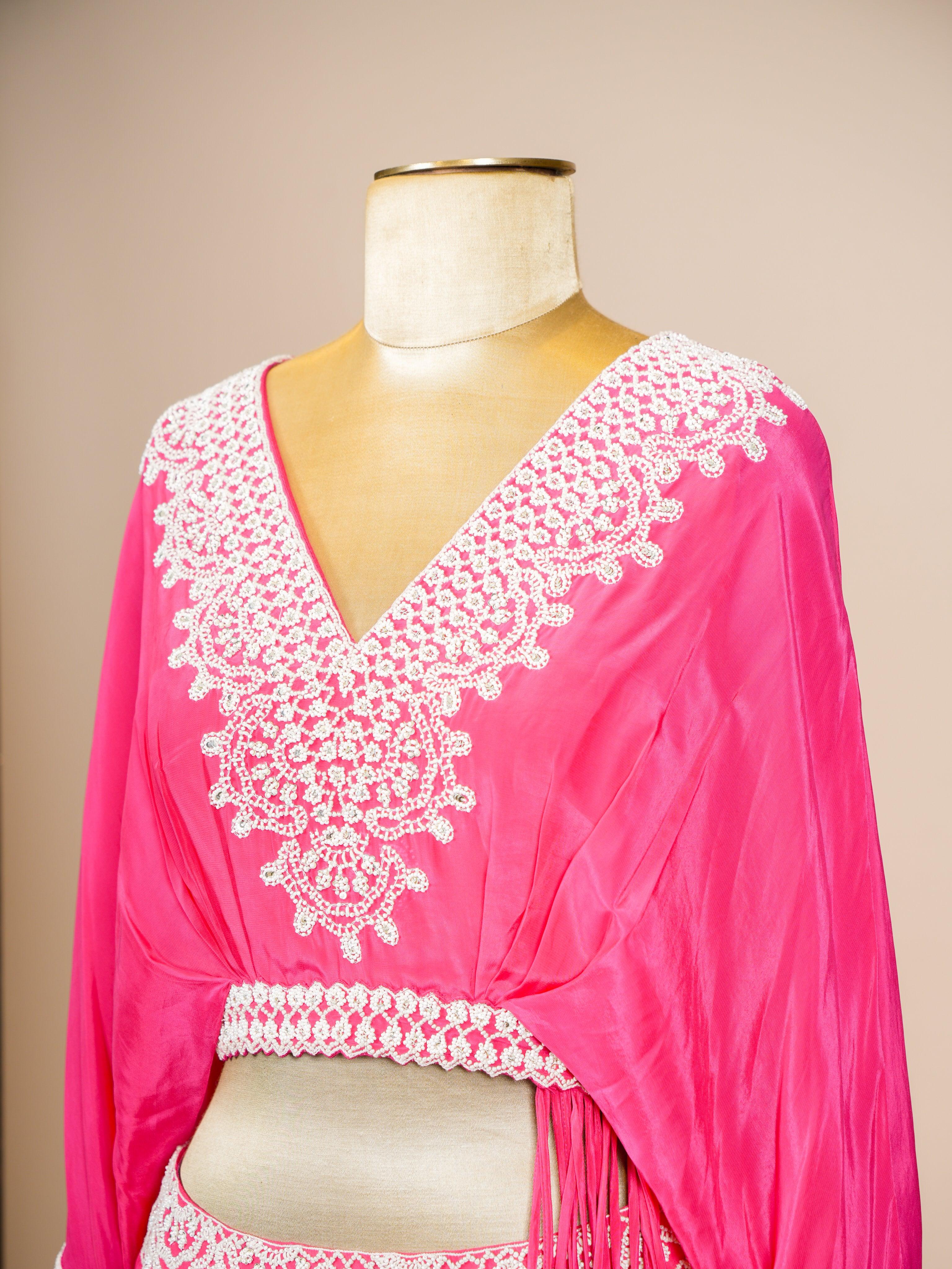 Designer Pink Georgette Party Wear Lehenga - Sumangal Ekam