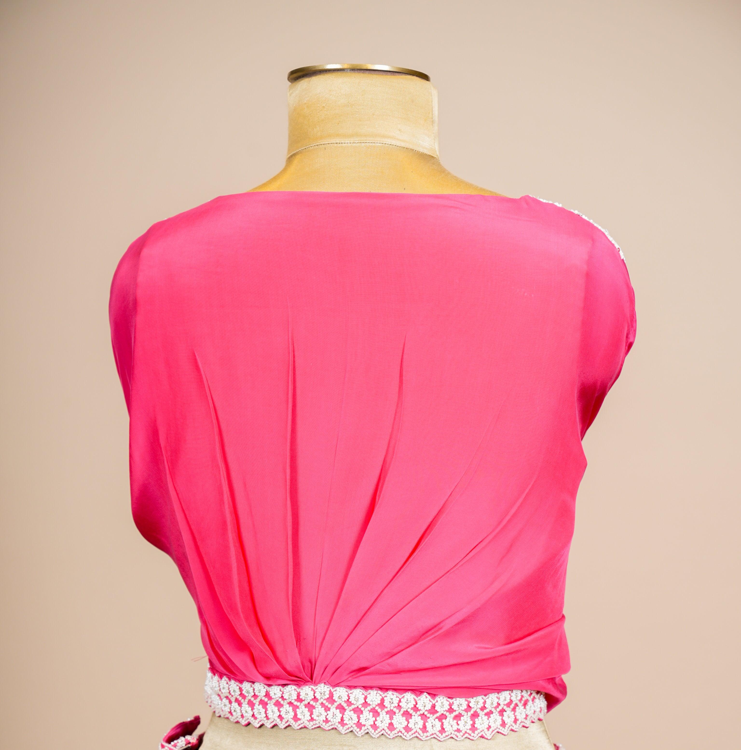 Designer Pink Georgette Party Wear Lehenga - Sumangal Ekam