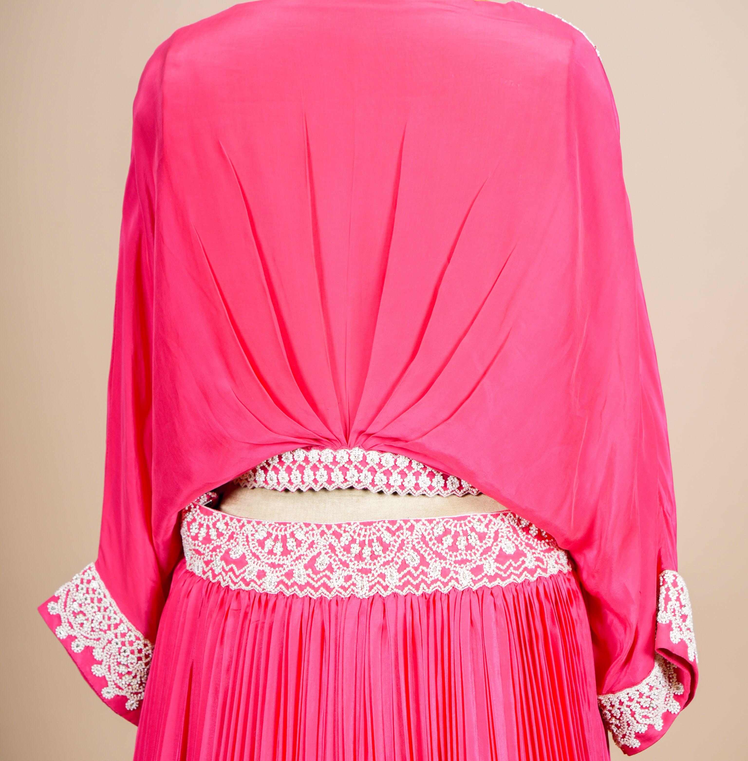 Designer Pink Georgette Party Wear Lehenga - Sumangal Ekam