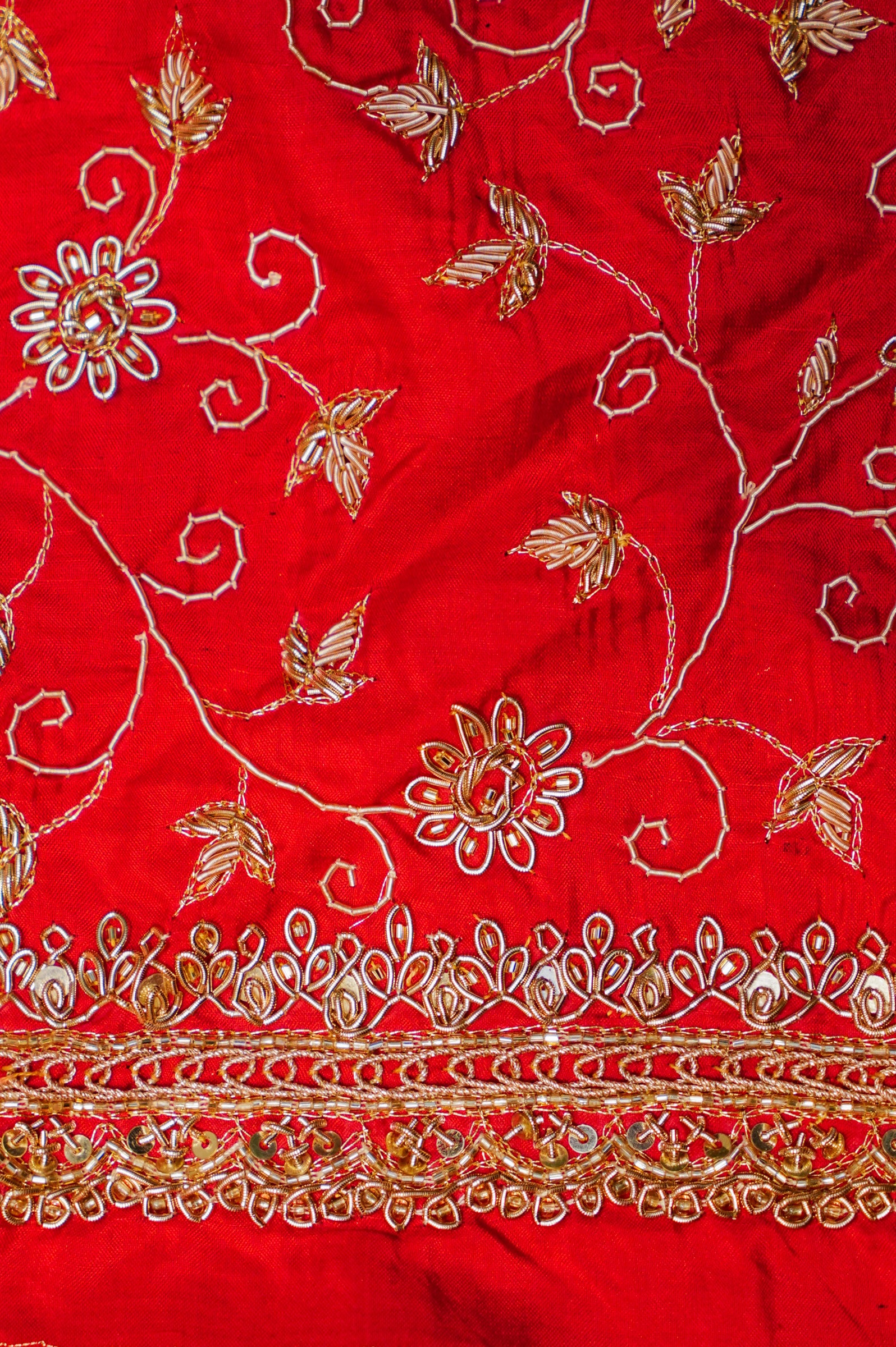 Designer Red Banarasi Katan Silk Saree