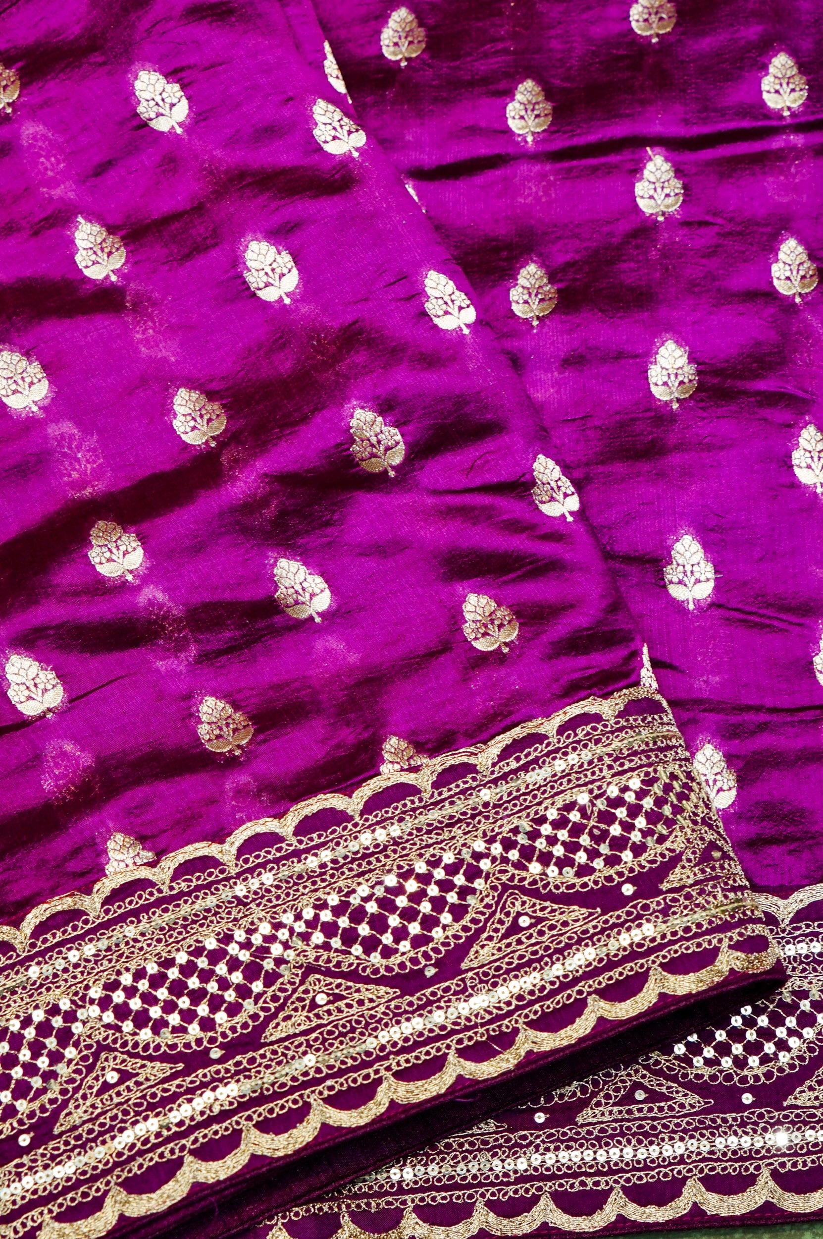 Designer Purple Banarasi Katan Silk Saree