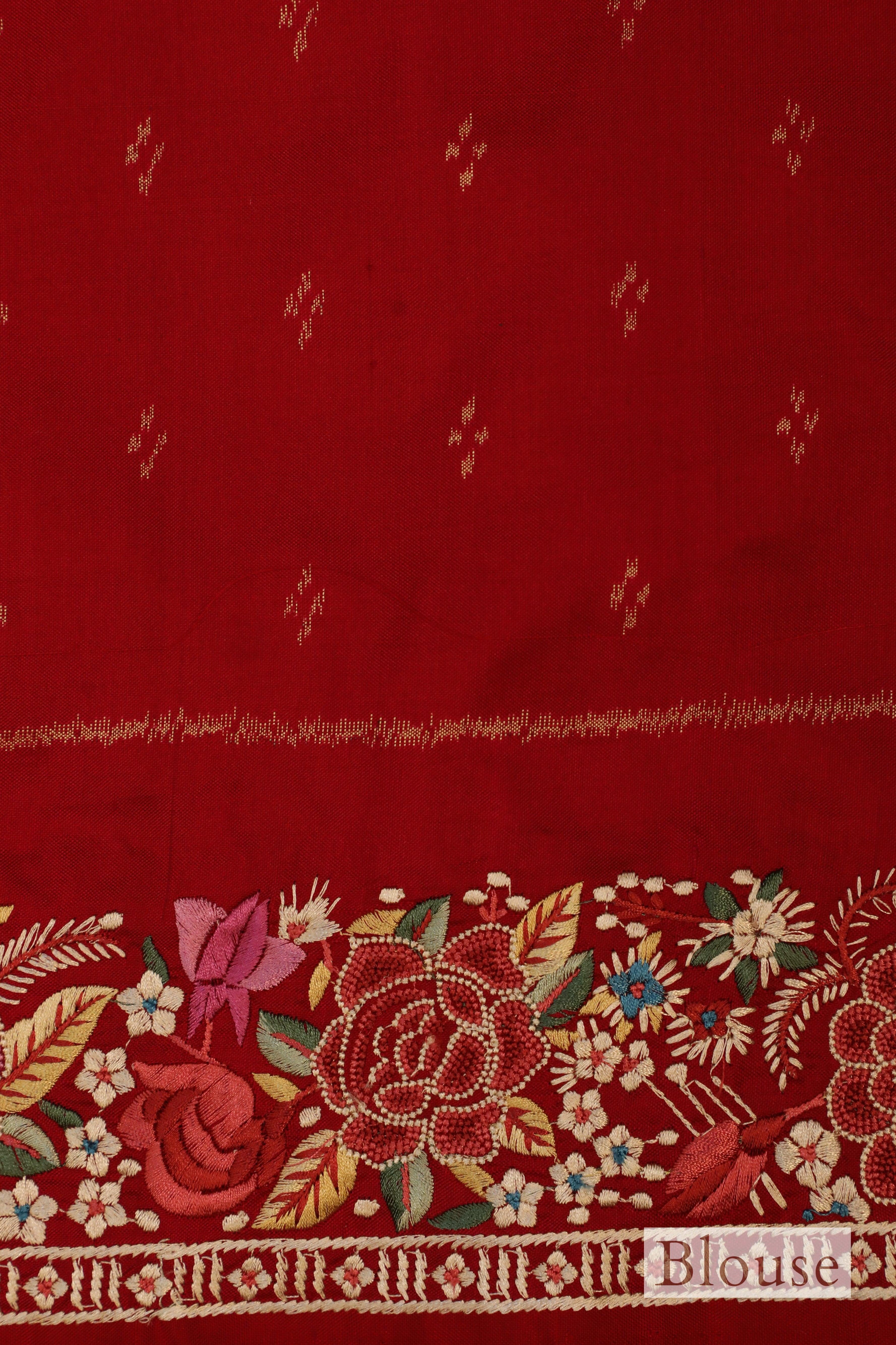 Designer Red Katan Silk Saree - Sumangal Ekam
