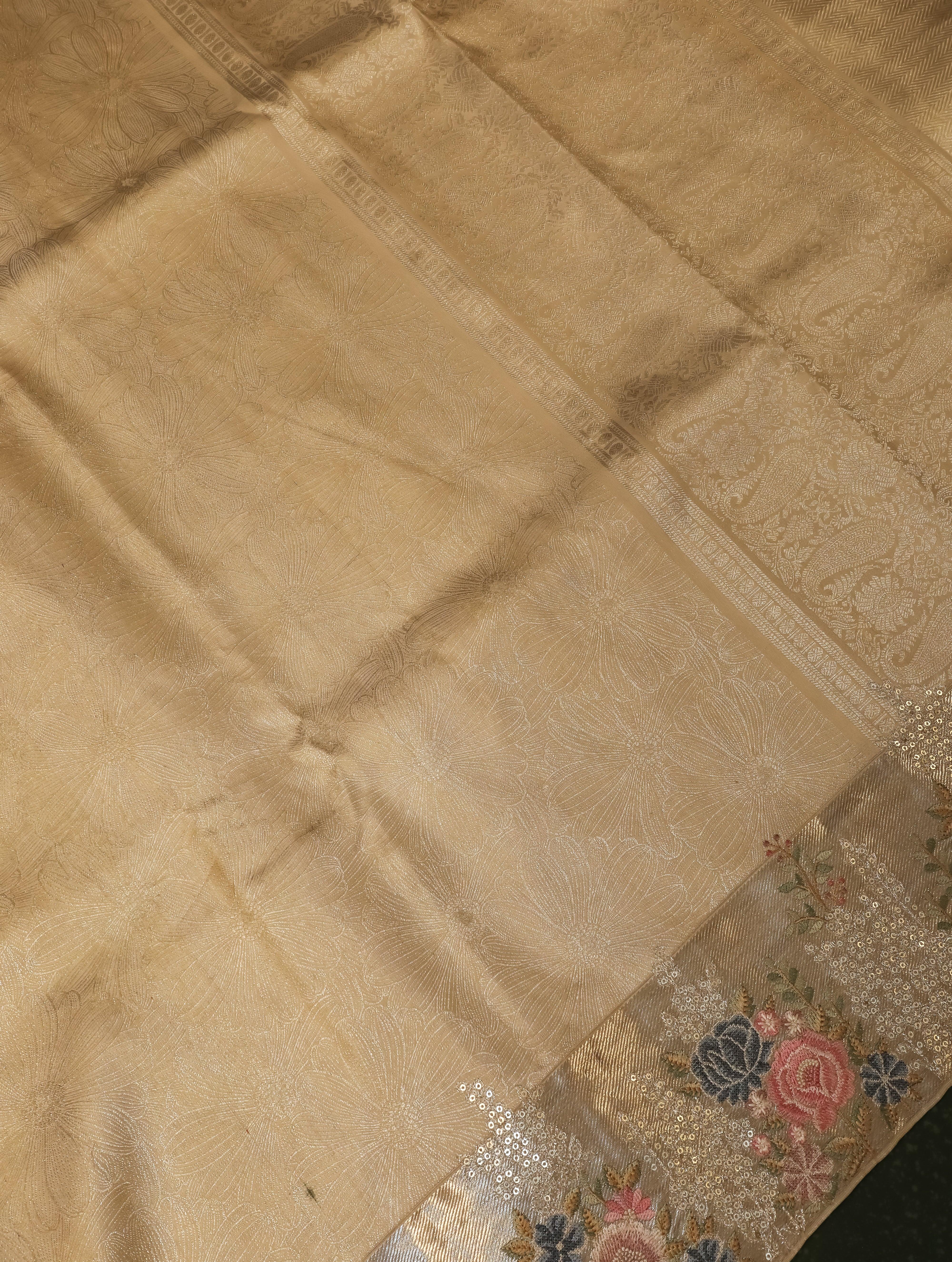 Designer Golden Katan Silk Saree - Sumangal Ekam