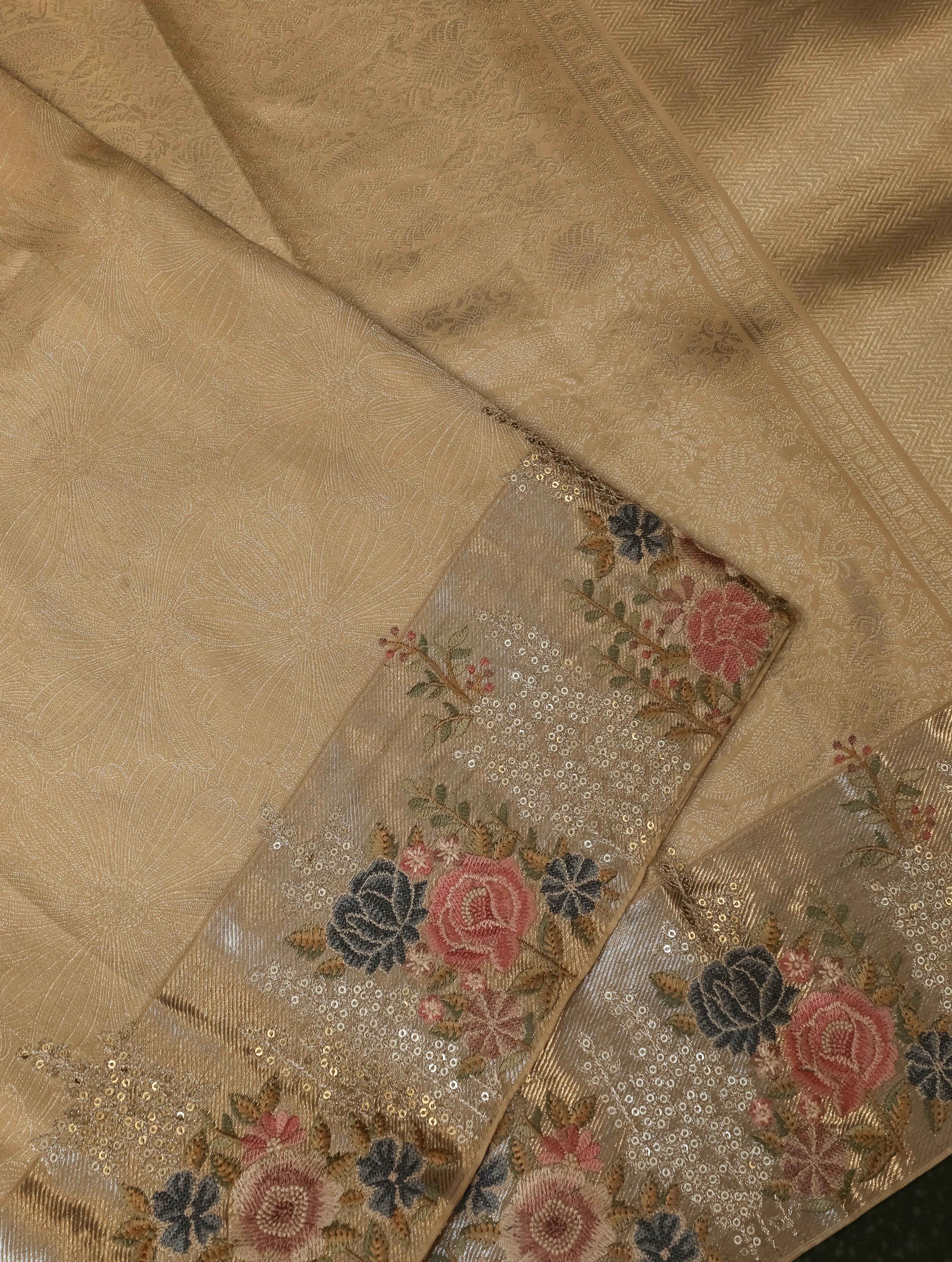 Designer Golden Katan Silk Saree - Sumangal Ekam