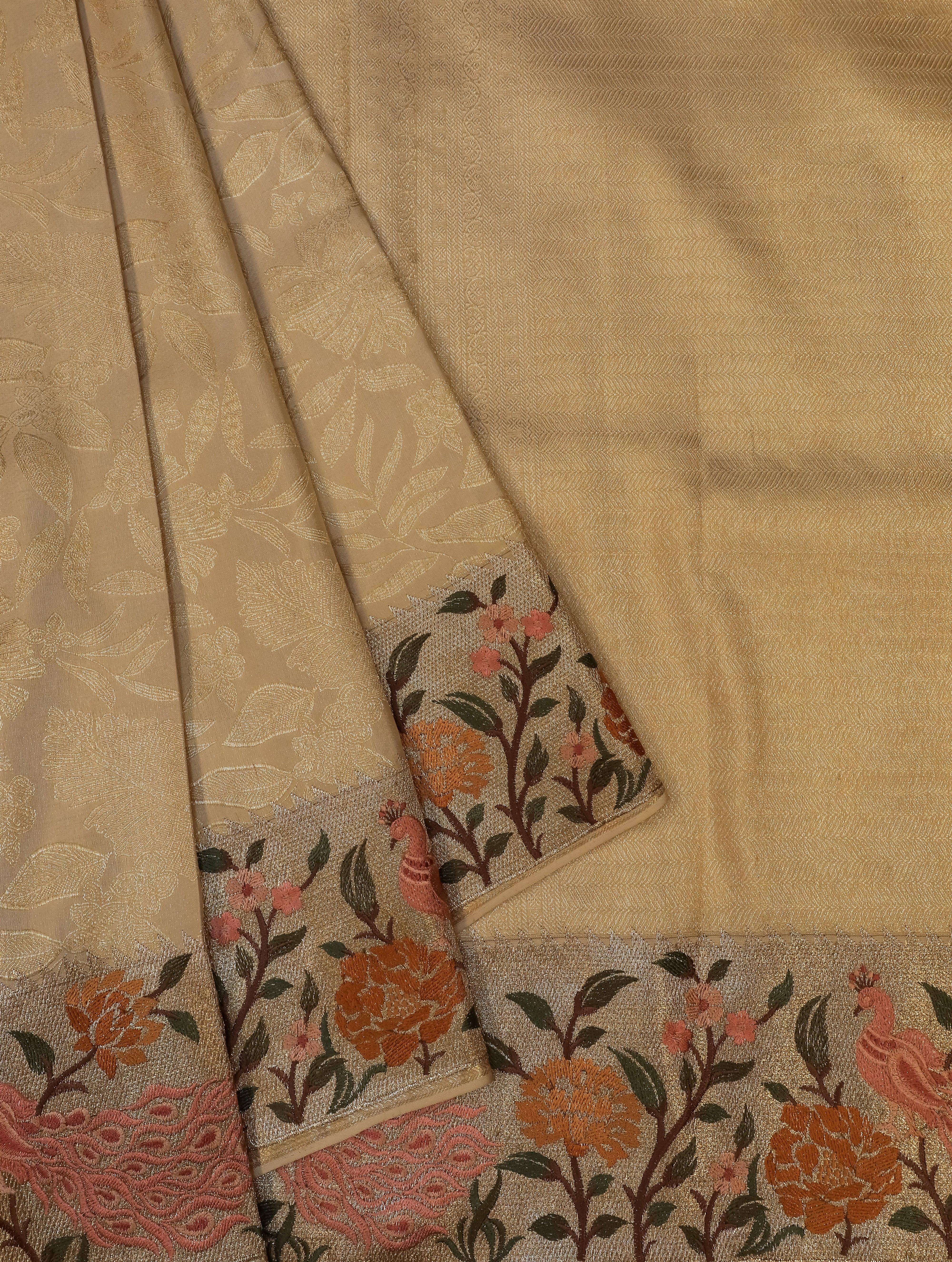 Designer Golden Katan Silk Saree - Sumangal Ekam