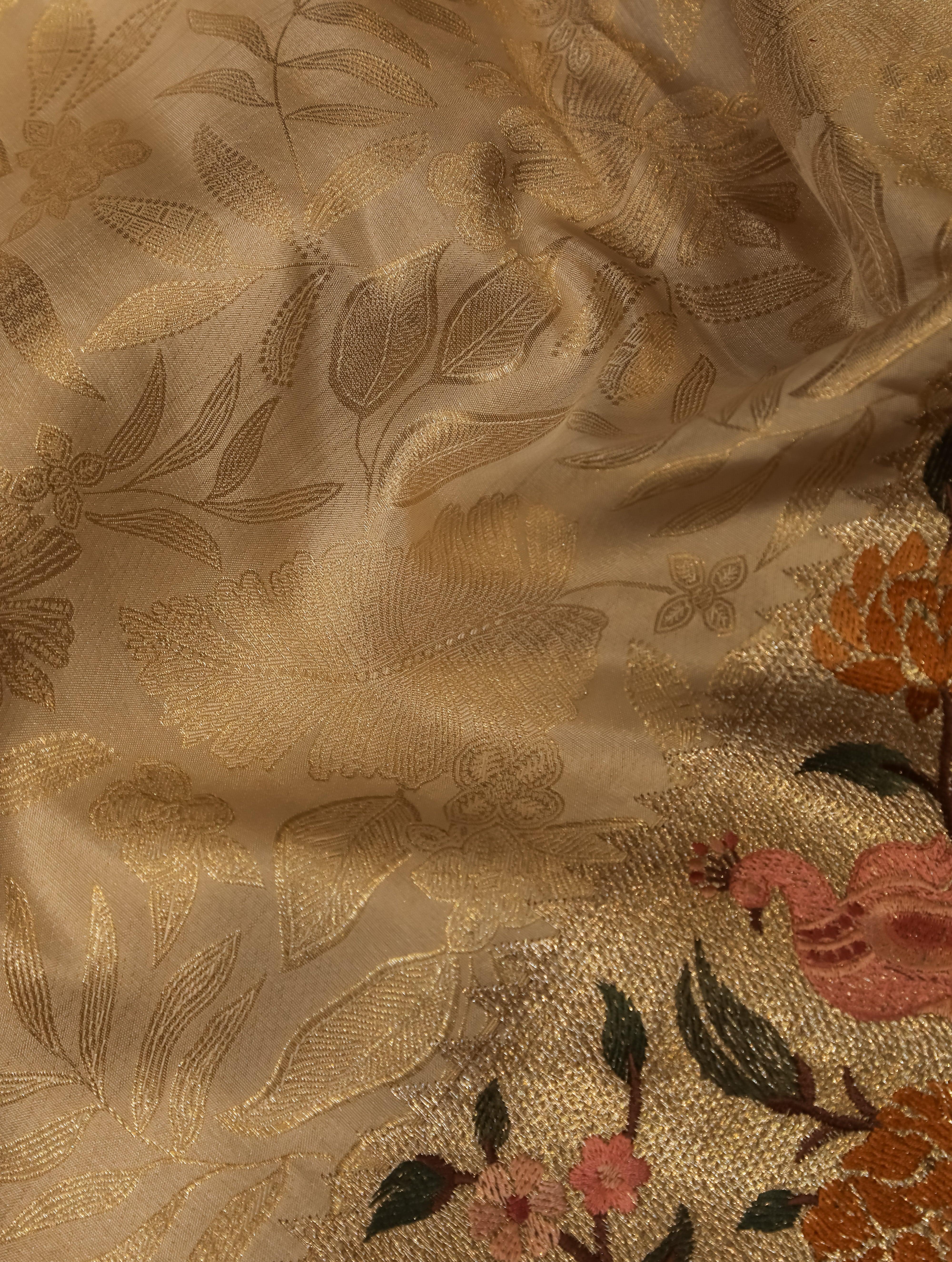 Designer Golden Katan Silk Saree - Sumangal Ekam