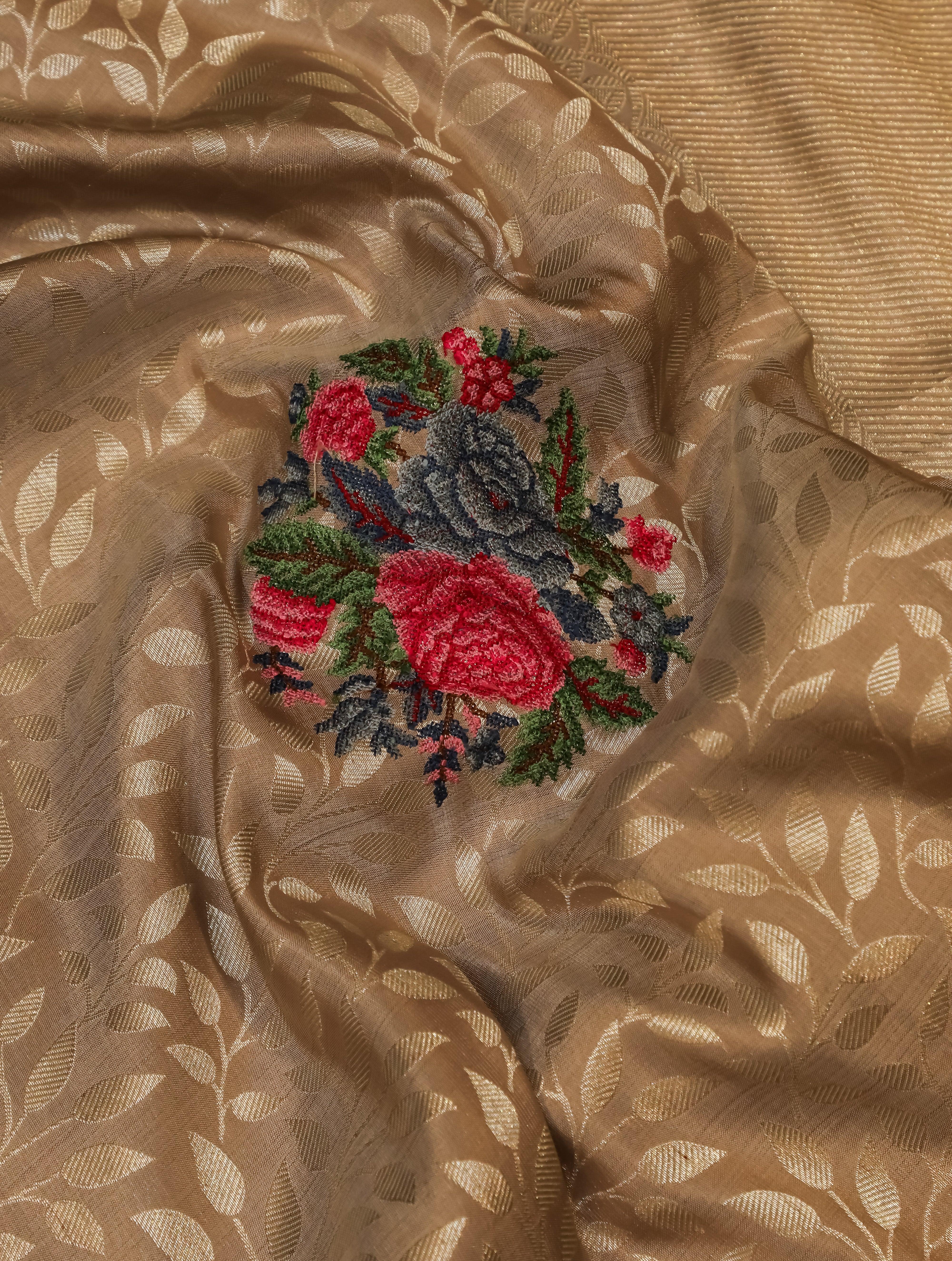 Designer Golden Katan Silk Saree - Sumangal Ekam