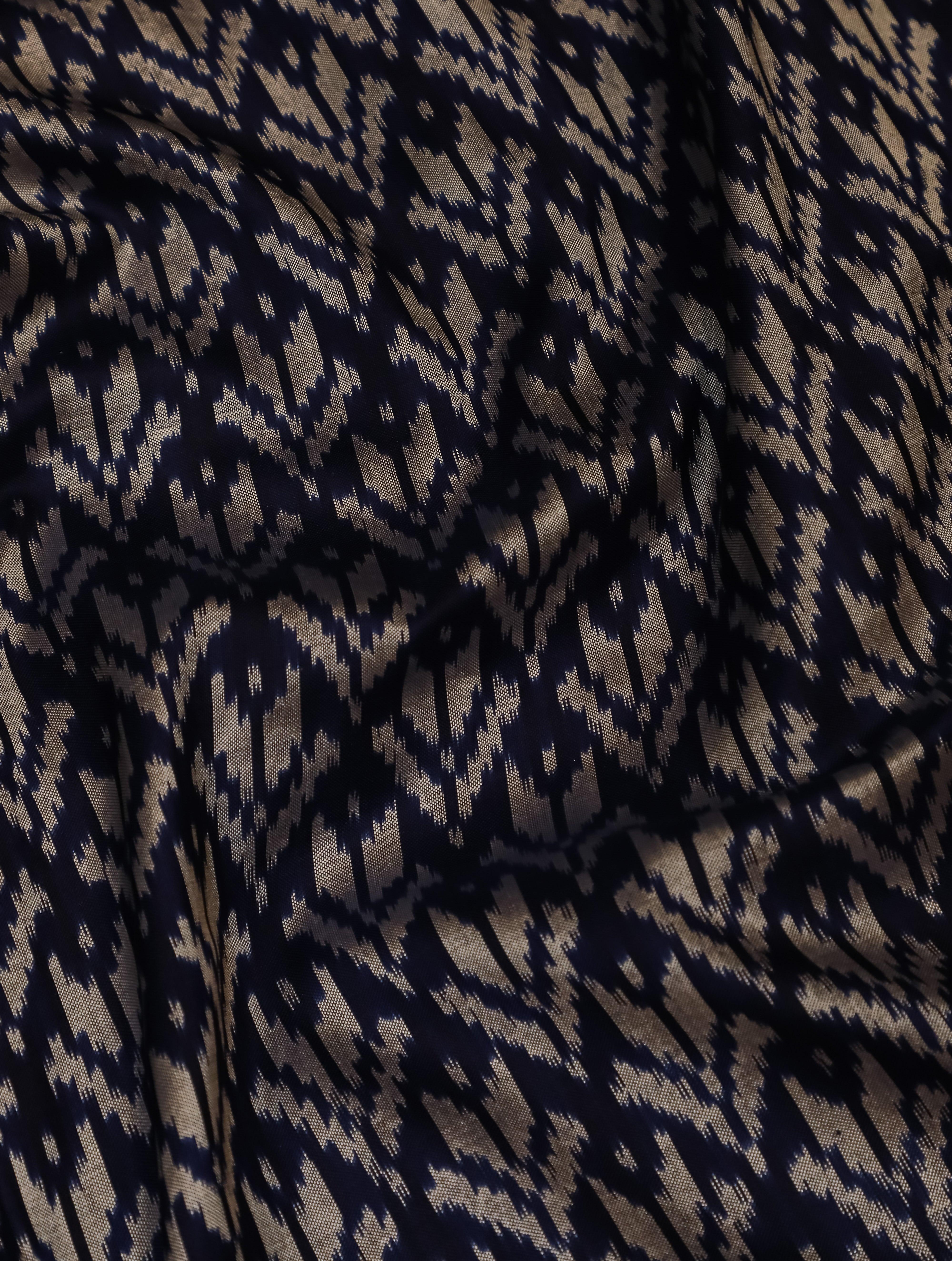 Designer Navy Blue Katan Silk Saree - Sumangal Ekam
