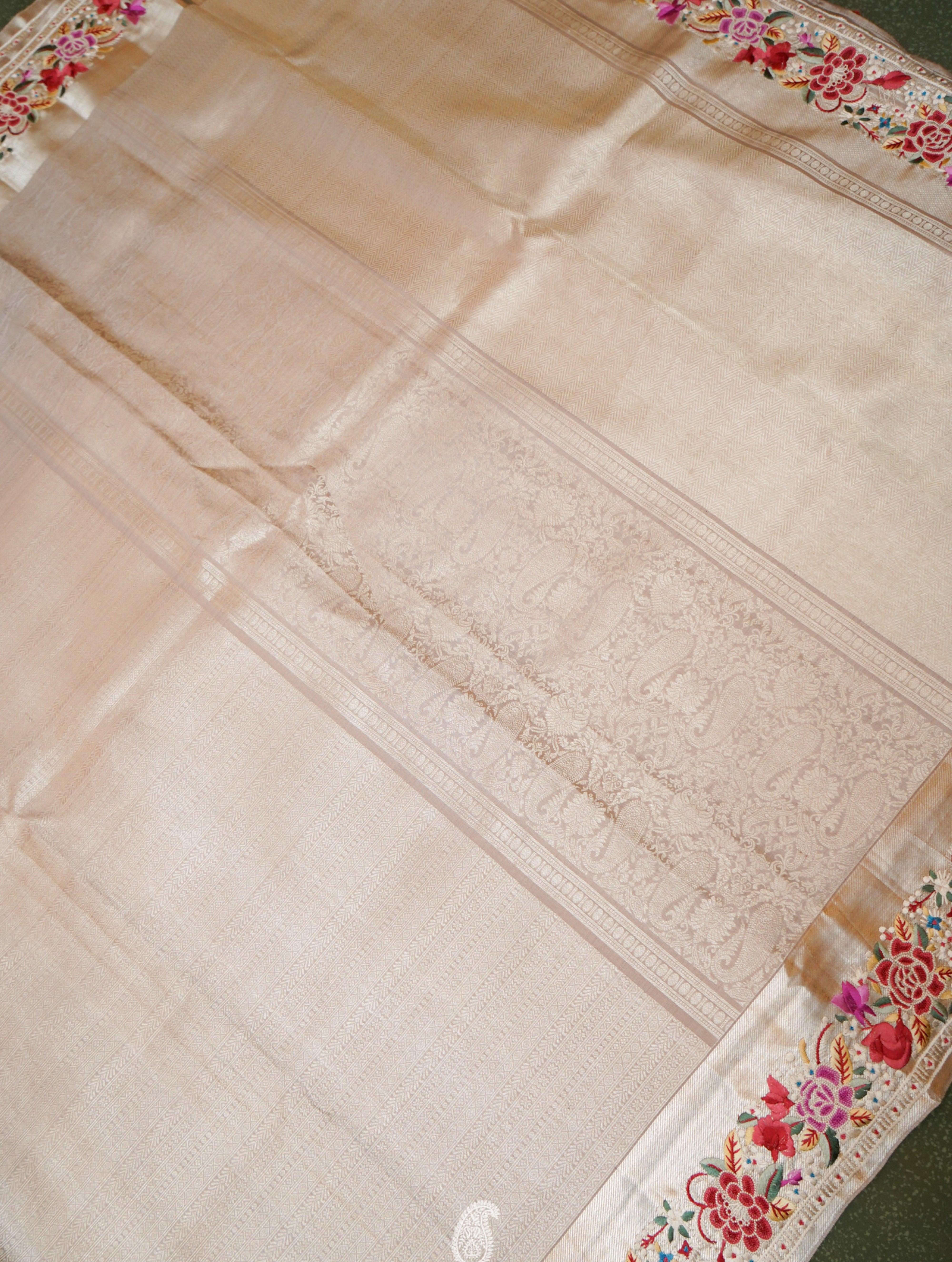 Designer Grey Katan Silk Saree