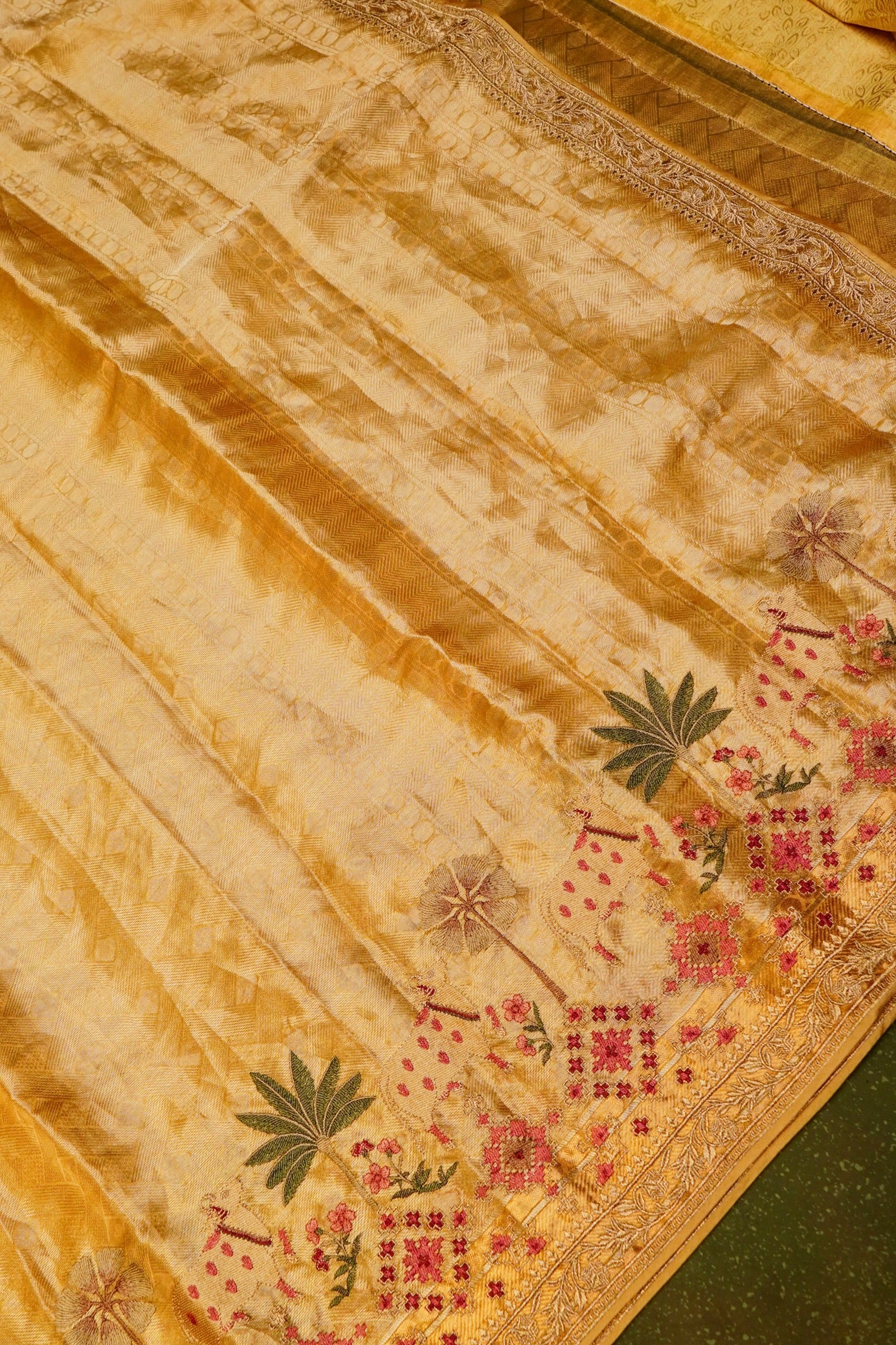 Designer Golden Tissue Silk Saree