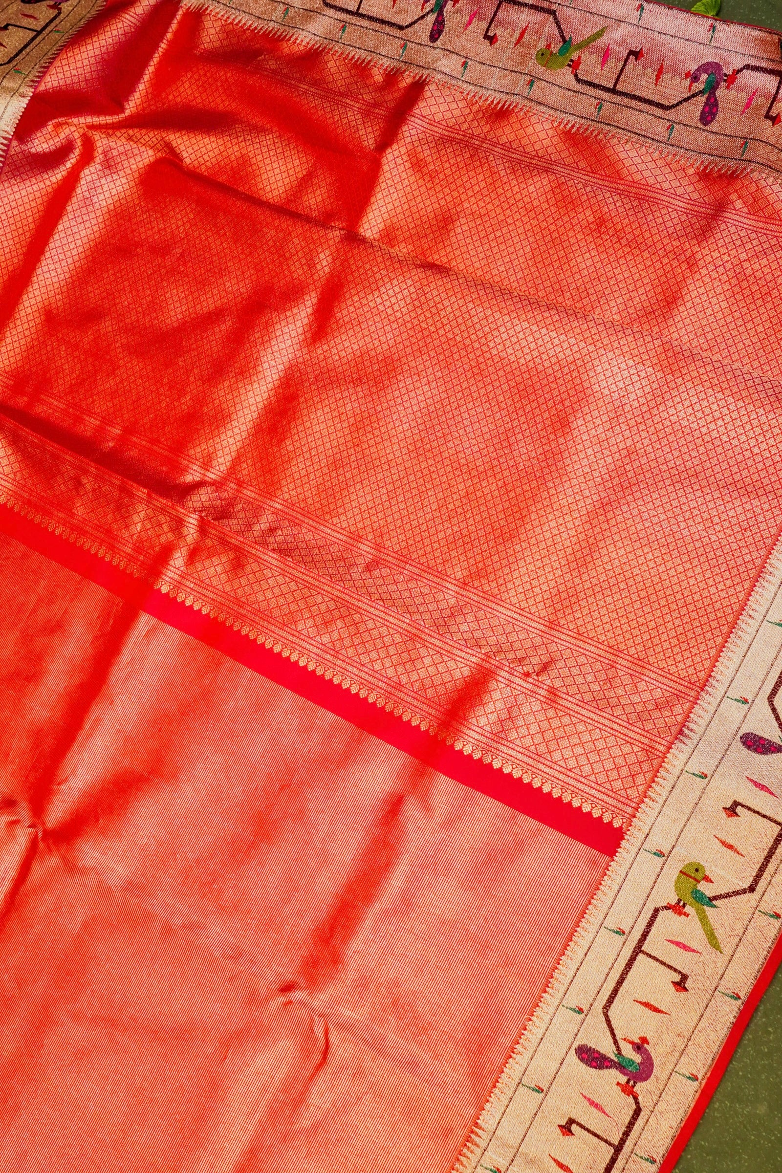 Handwoven Red Banarasi Katan Silk Saree