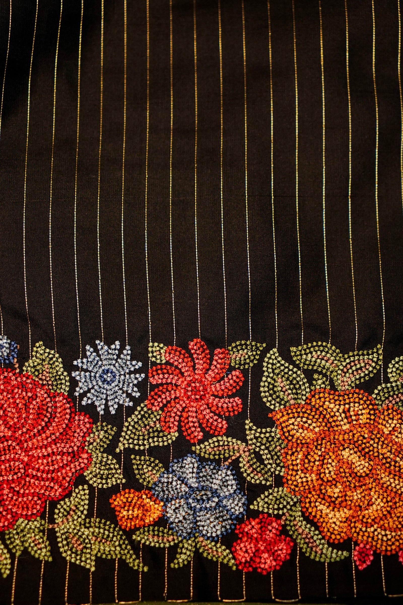 Designer Black Moonga Silk Saree