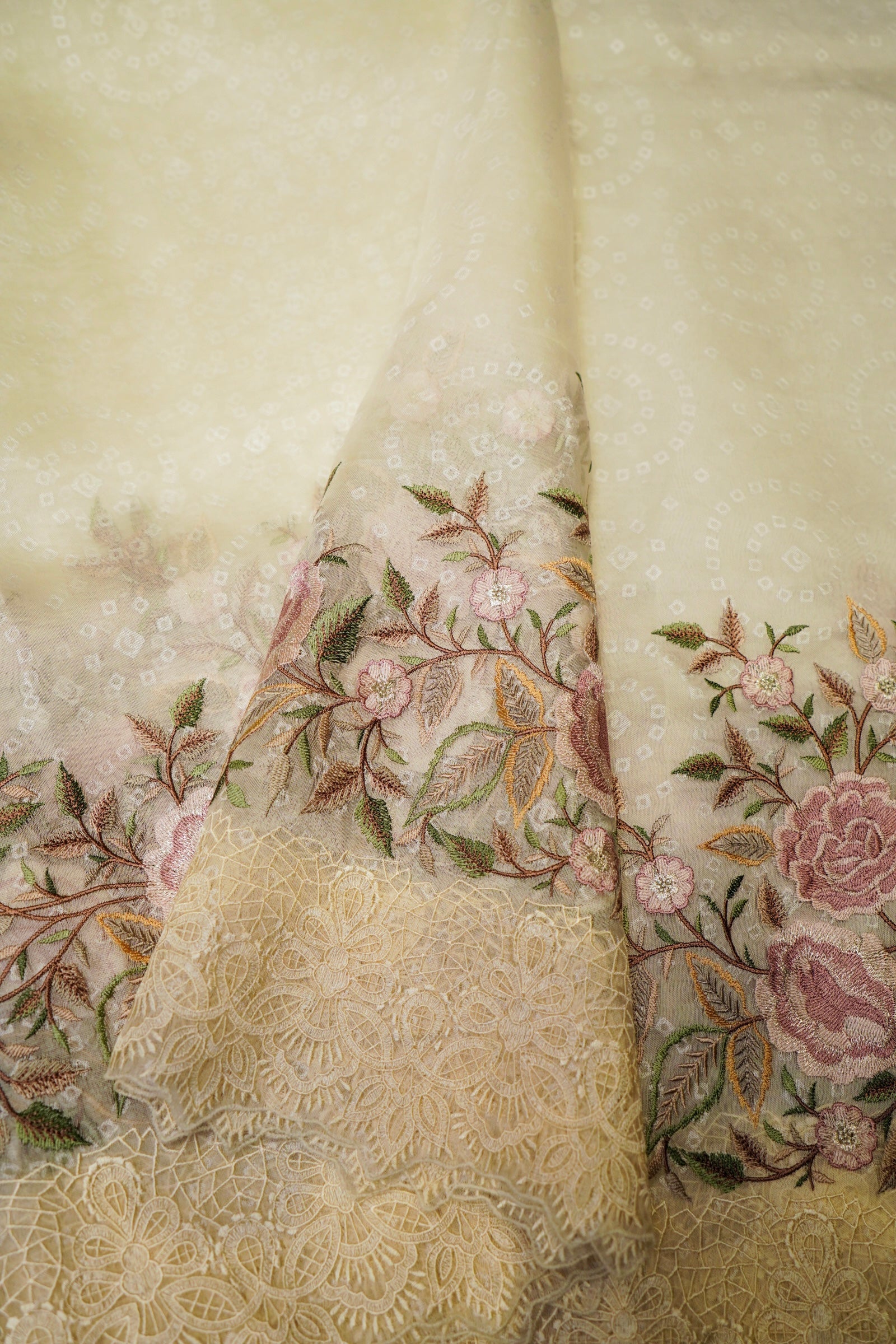 Designer Off White Organza Saree