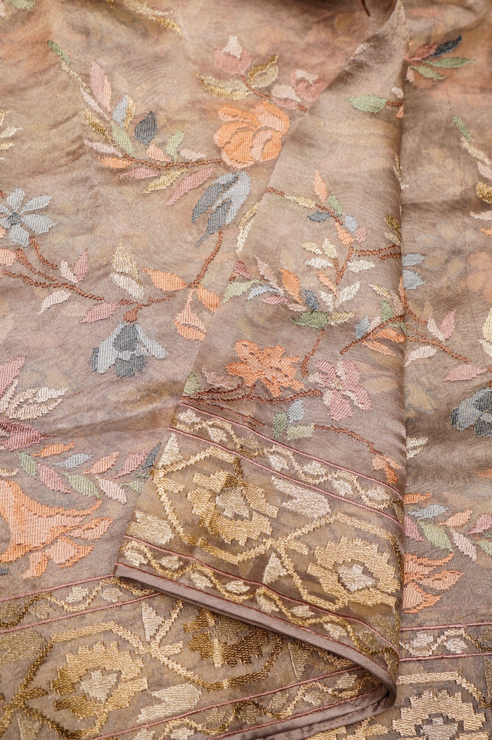 Designer Rose Gold Tissue Silk Suit