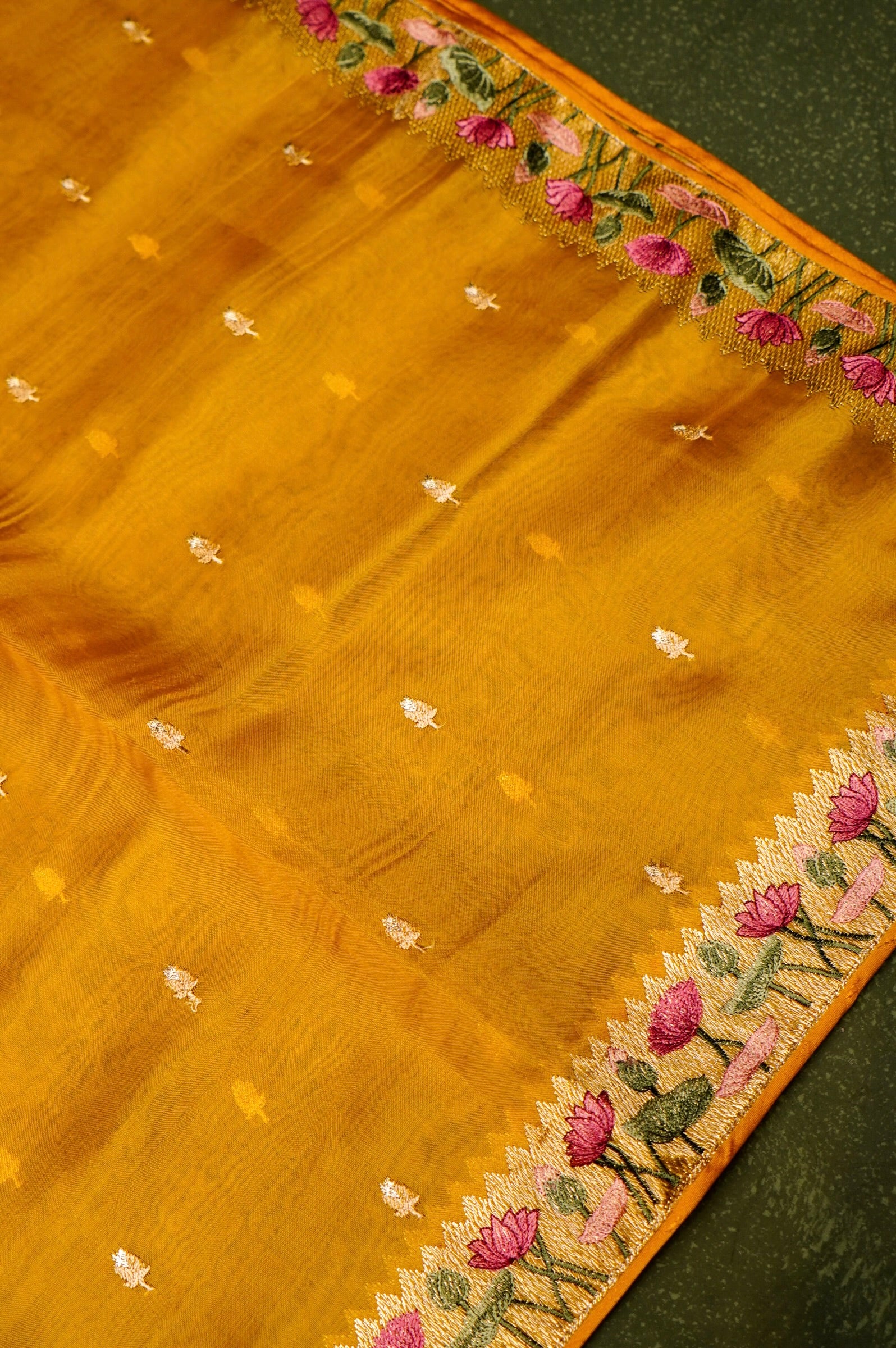 Designer Yellow Organza Suit