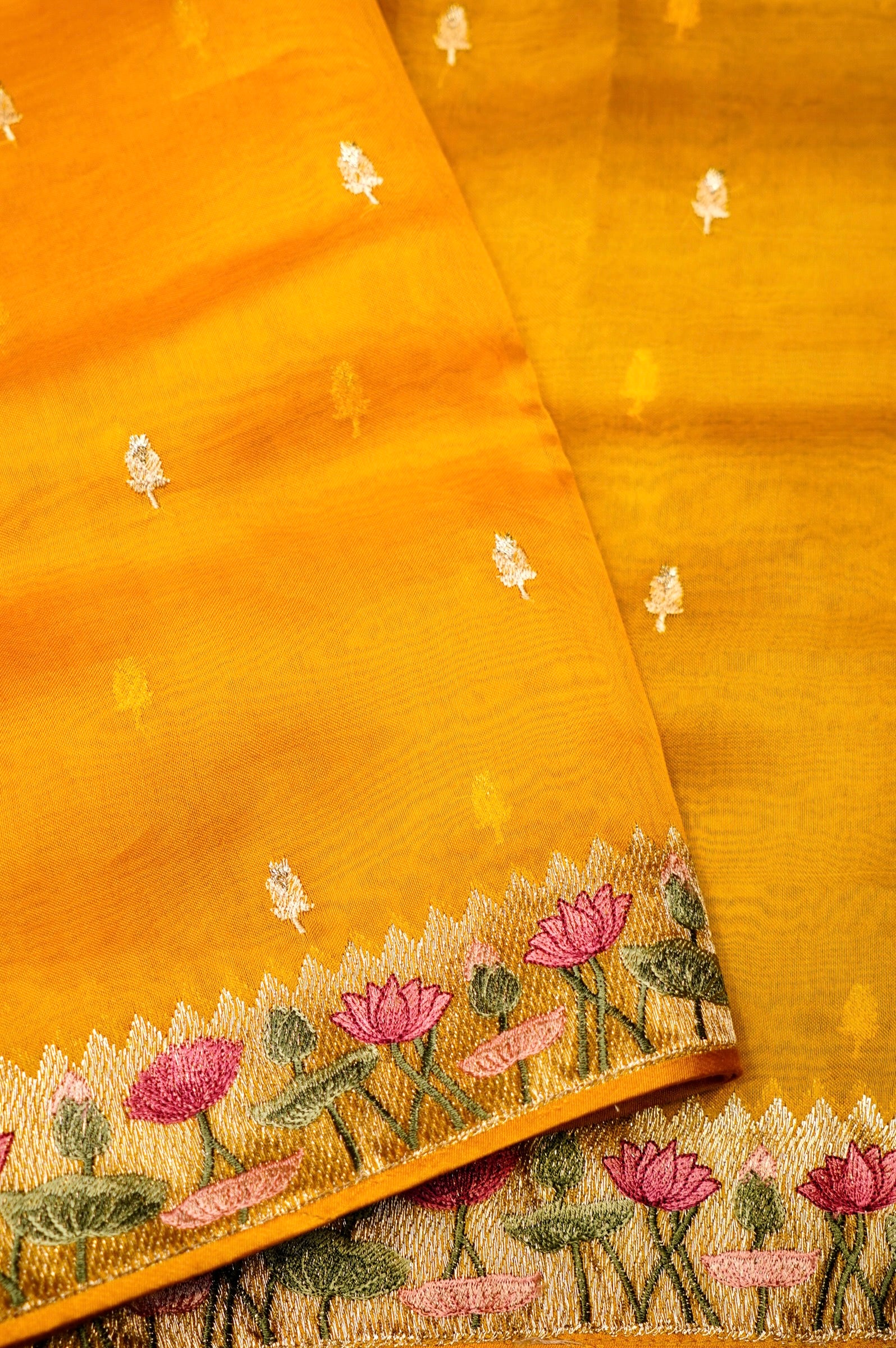 Designer Yellow Organza Suit