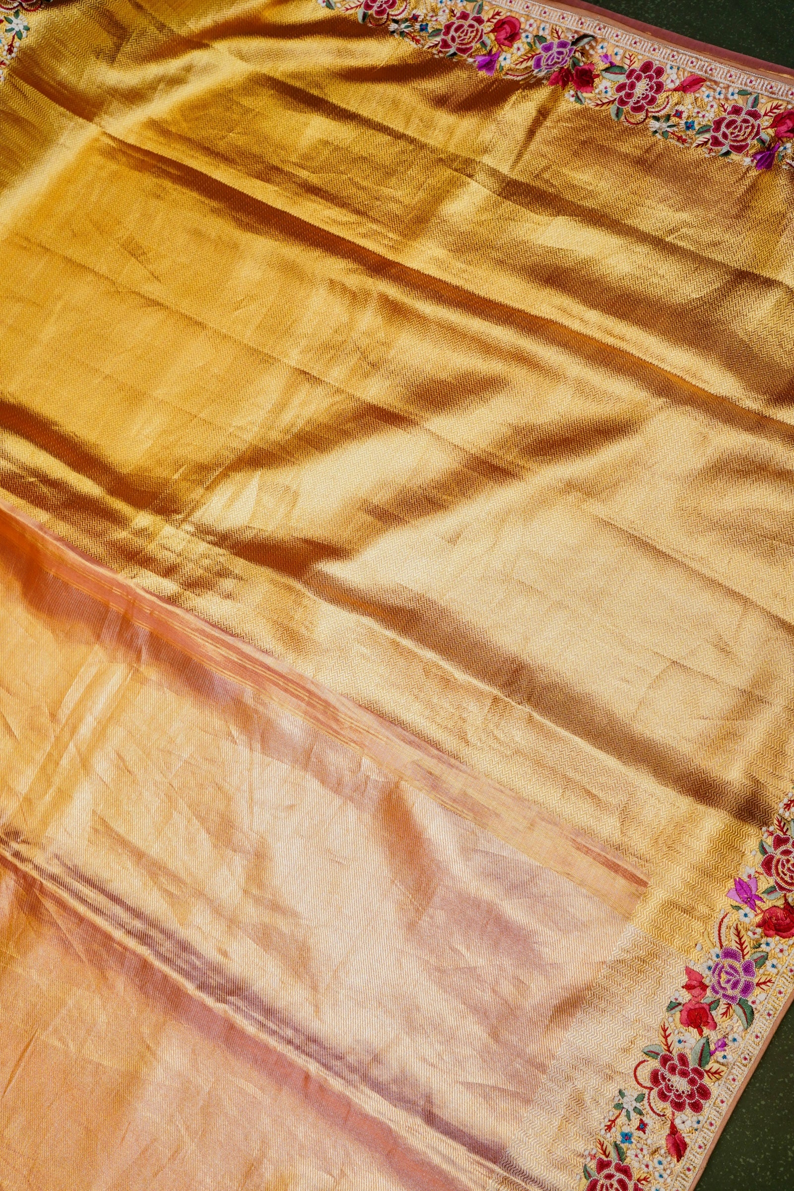 Designer Golden Tissue Silk Saree