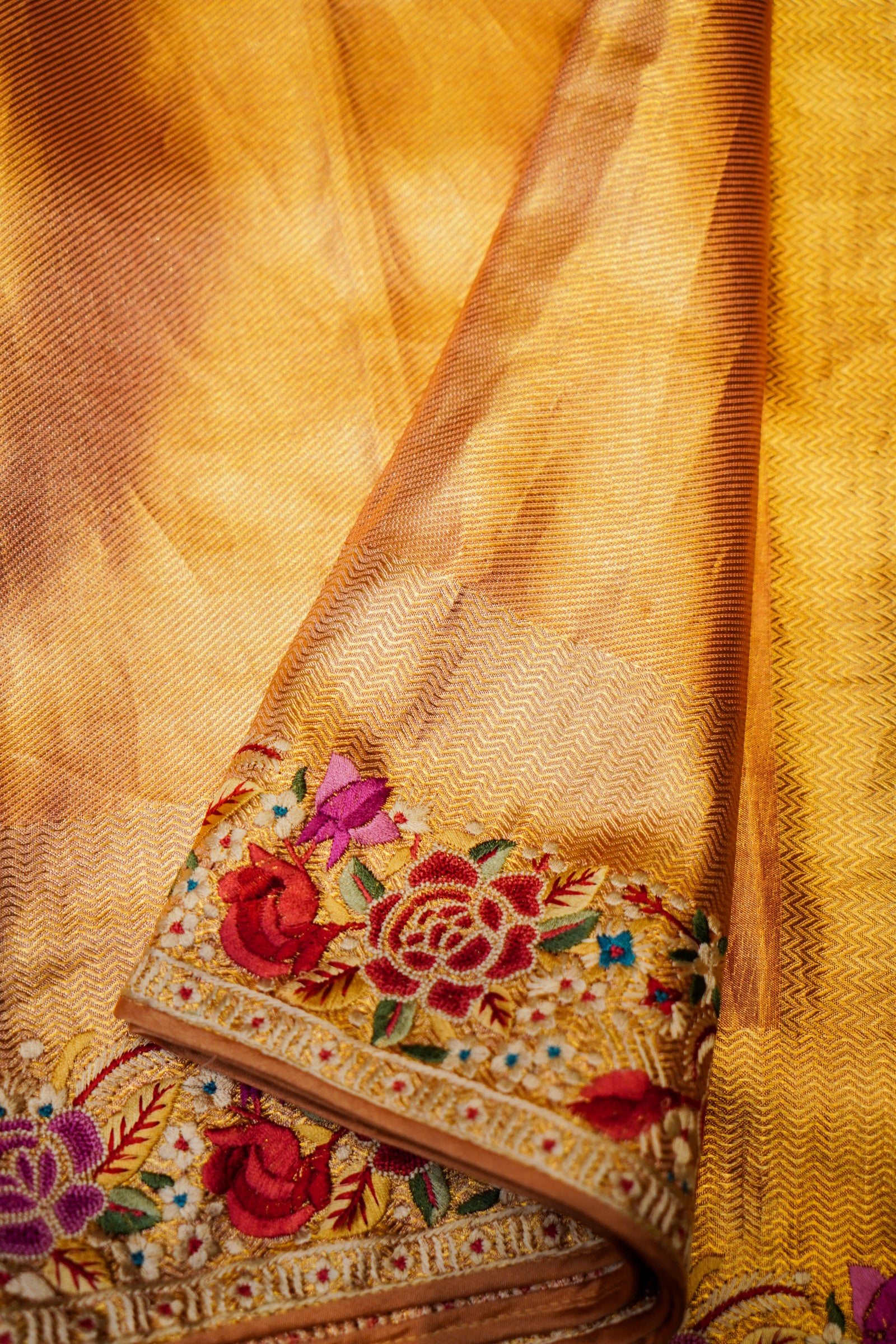 Designer Golden Tissue Silk Saree