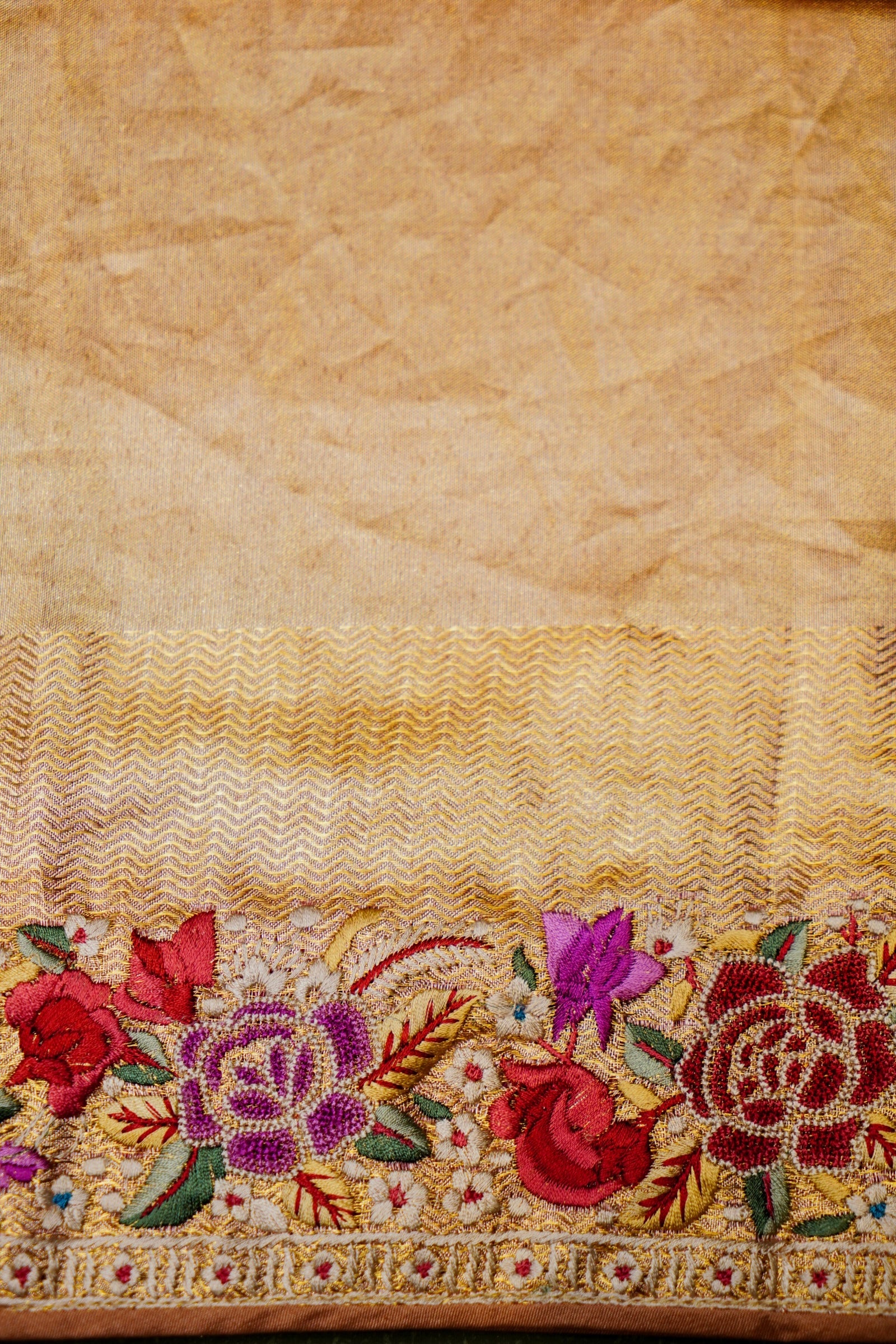 Designer Golden Tissue Silk Saree