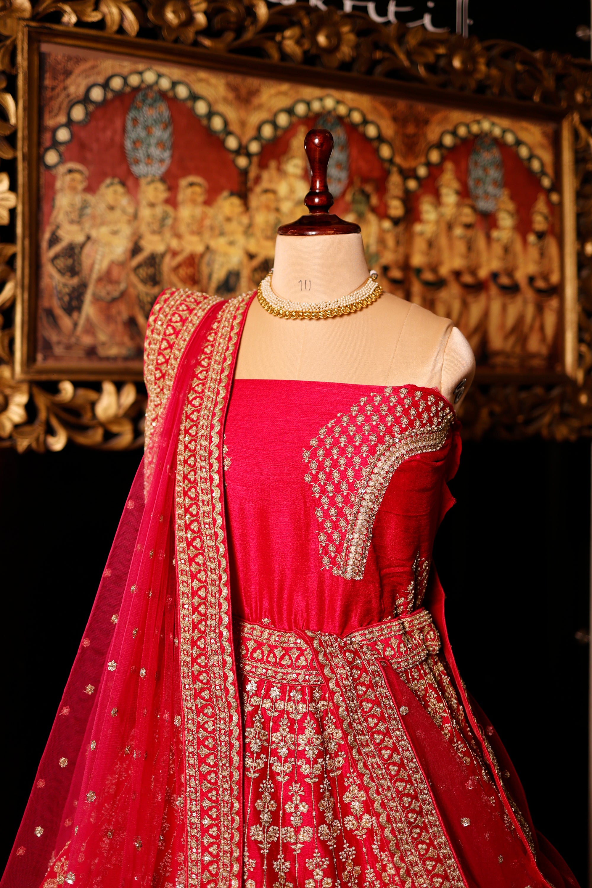 Designer Rani Pink Raw Silk Bridal Lehenga
