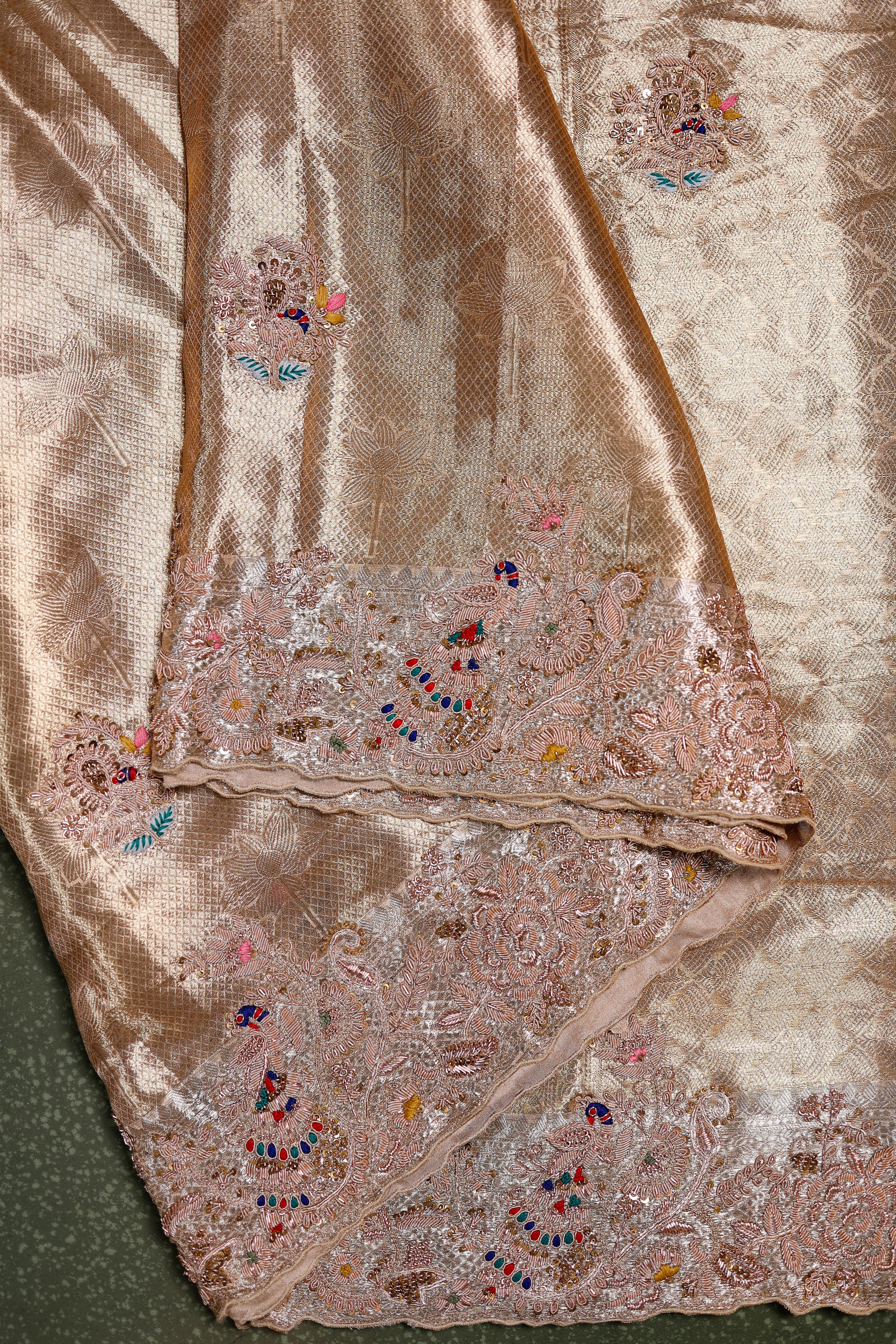 Designer Gold Tissue Silk Saree