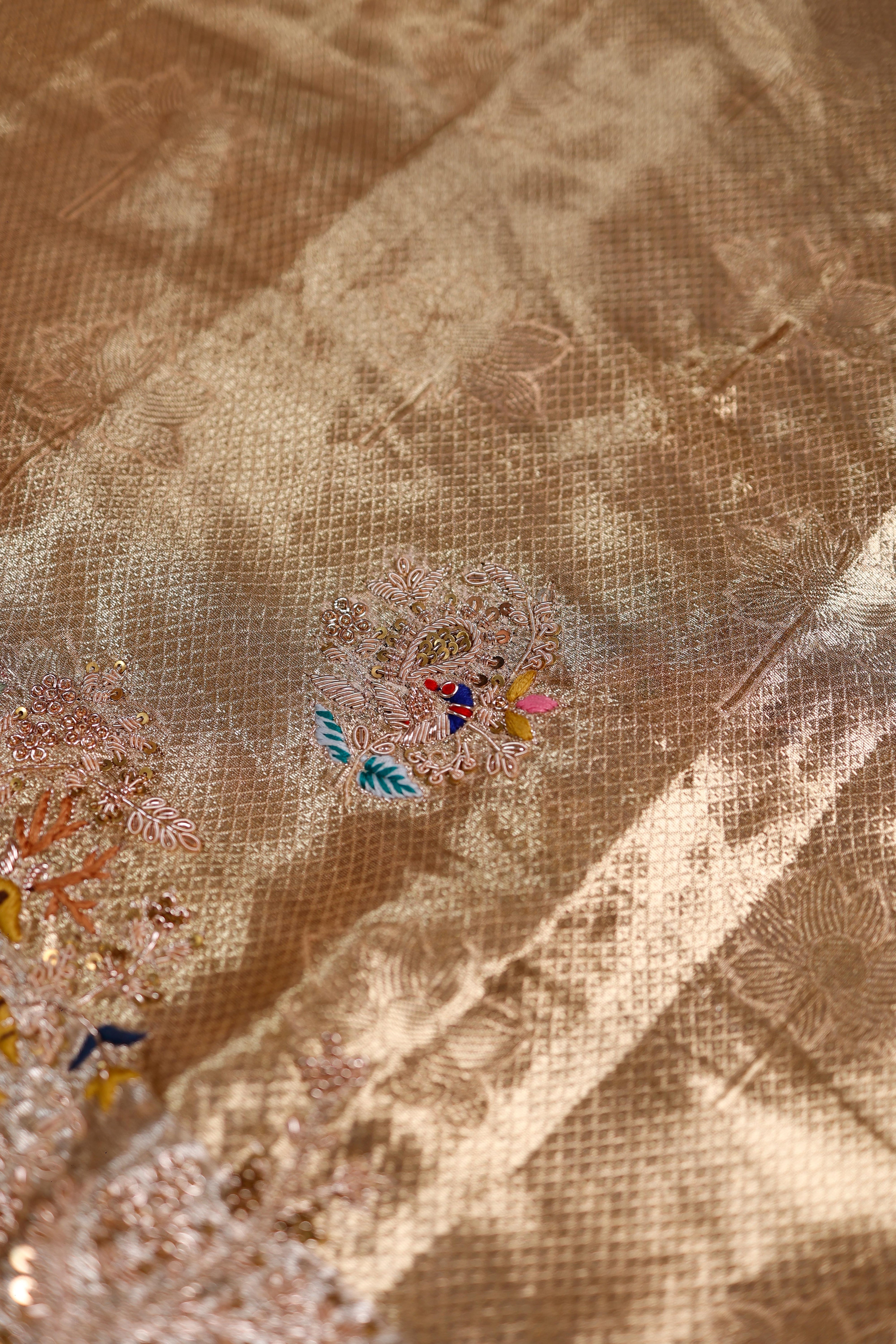 Designer Gold Tissue Silk Saree