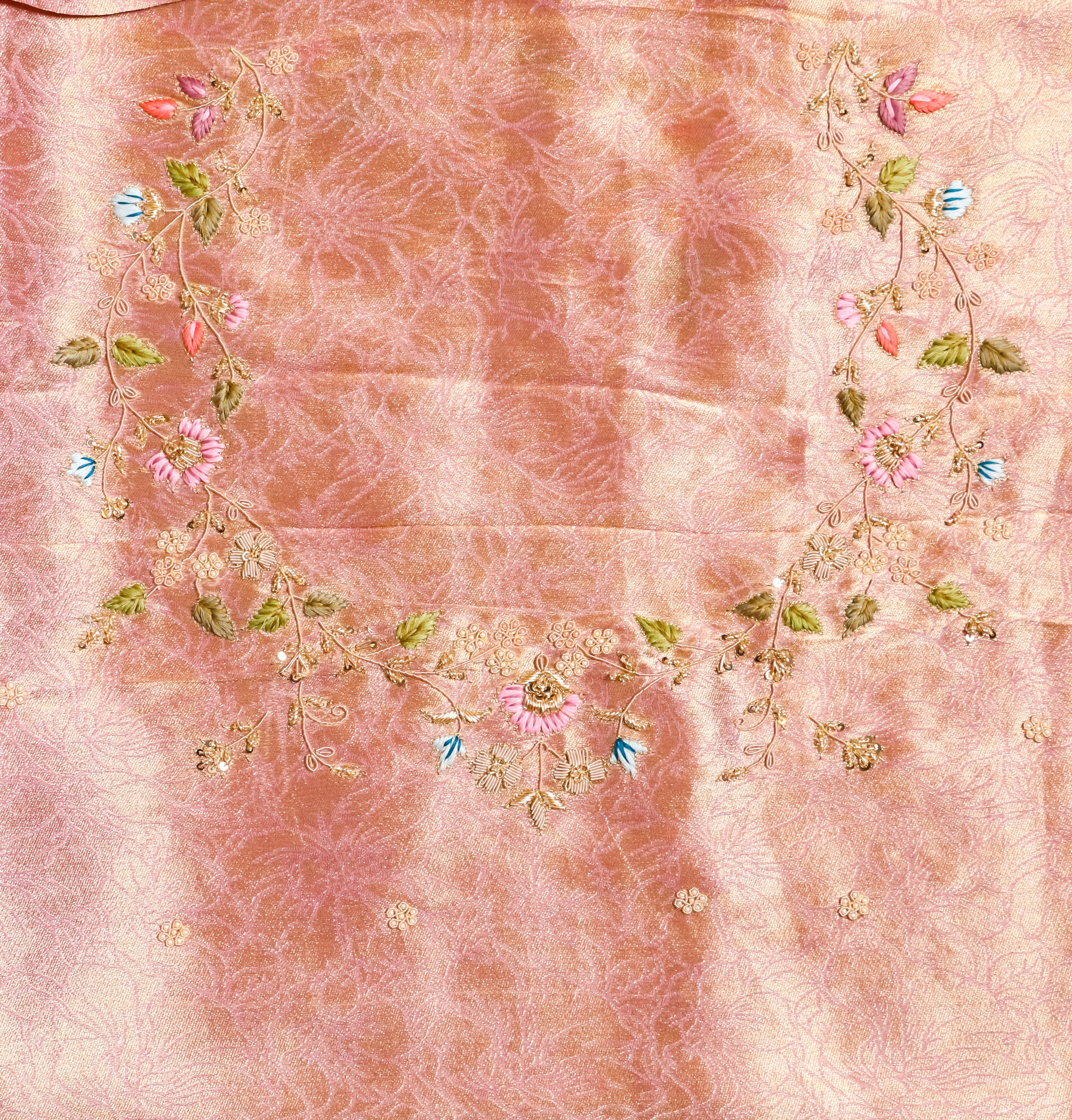Designer Baby Pink Katan Soft Silk Saree - Sumangal Ekam