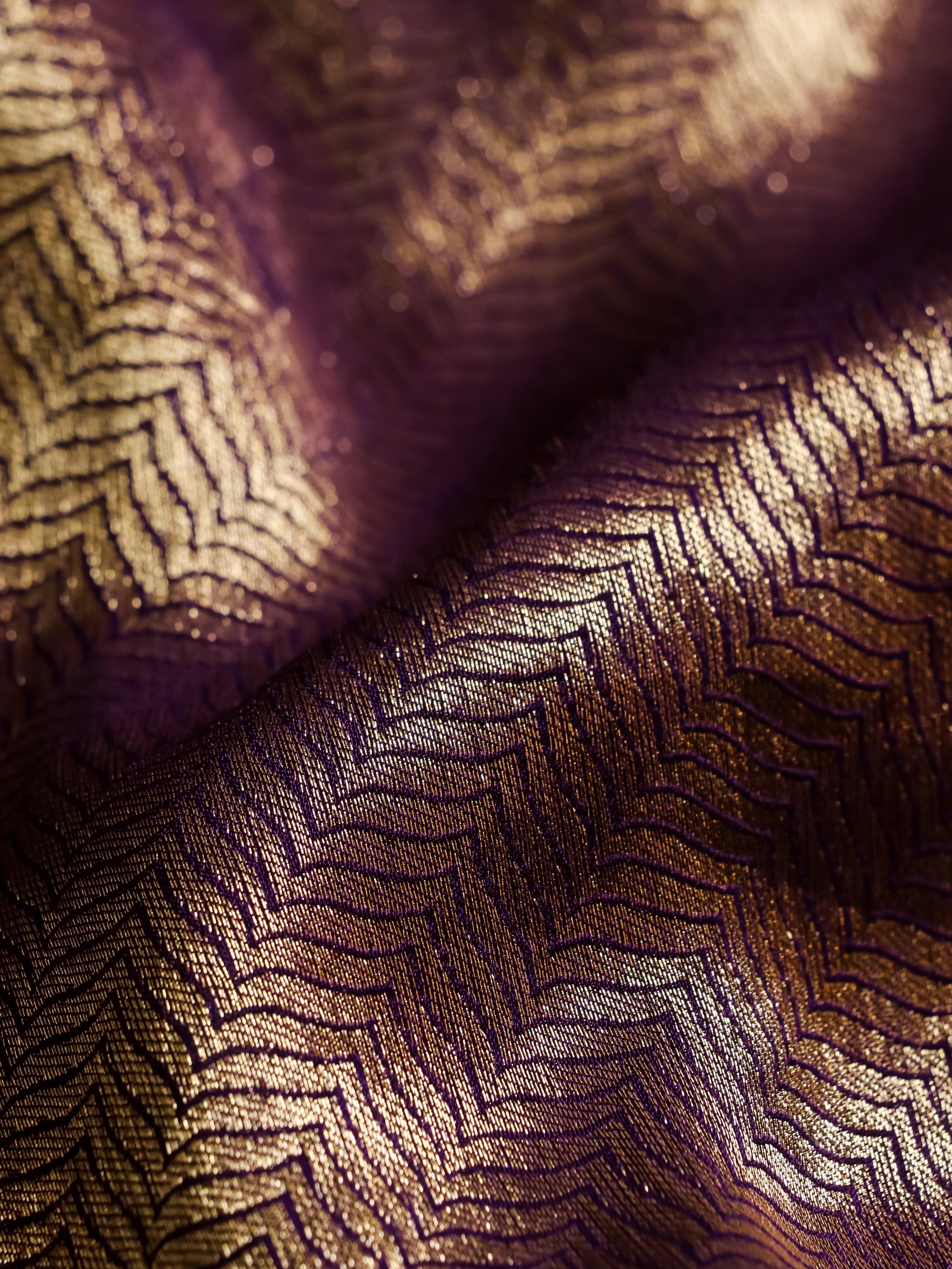 Designer Dark Purple Katan Silk Saree - Sumangal Ekam