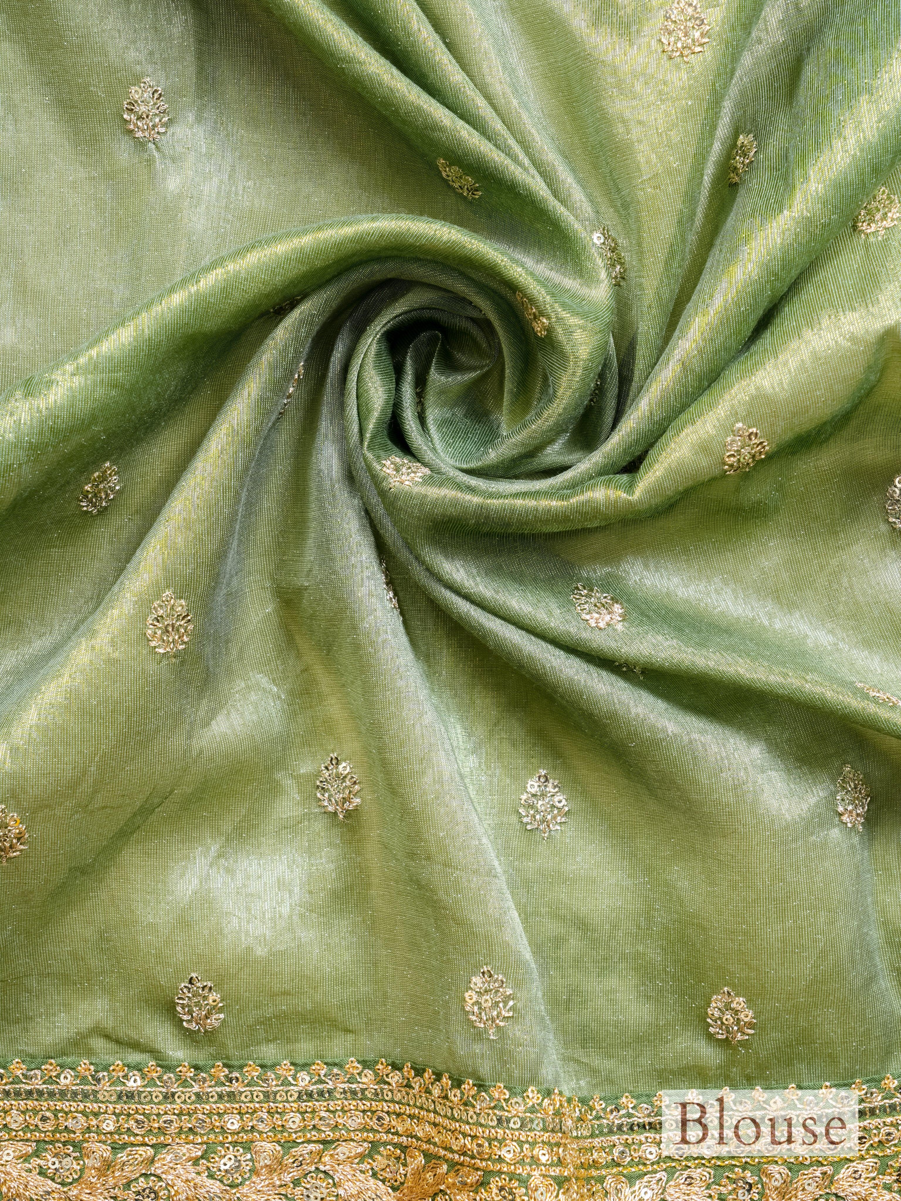 Designer Green Banarasi Tissue Silk Saree - Sumangal Ekam