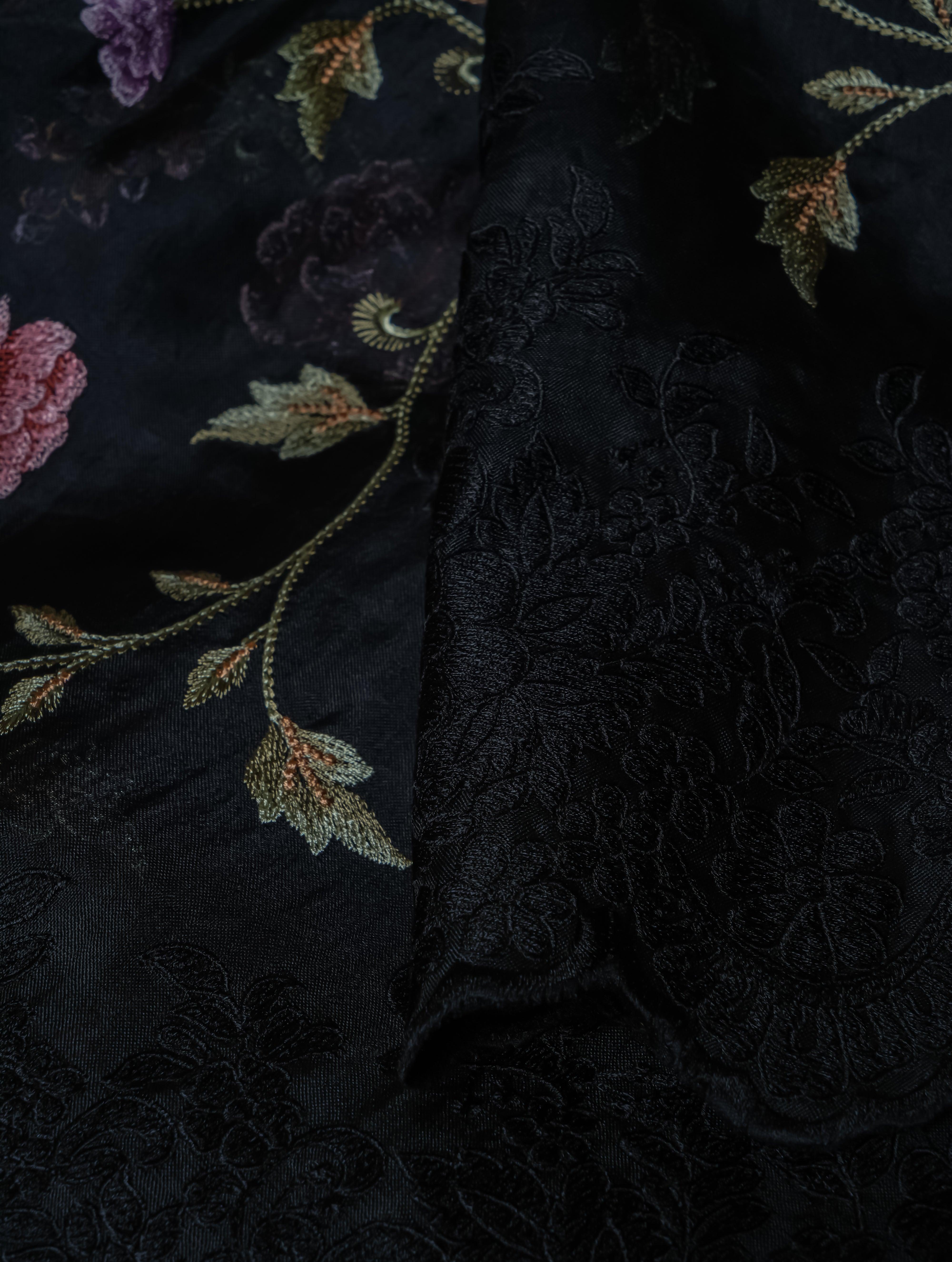 Designer Black Georgette Silk Saree - Sumangal Ekam