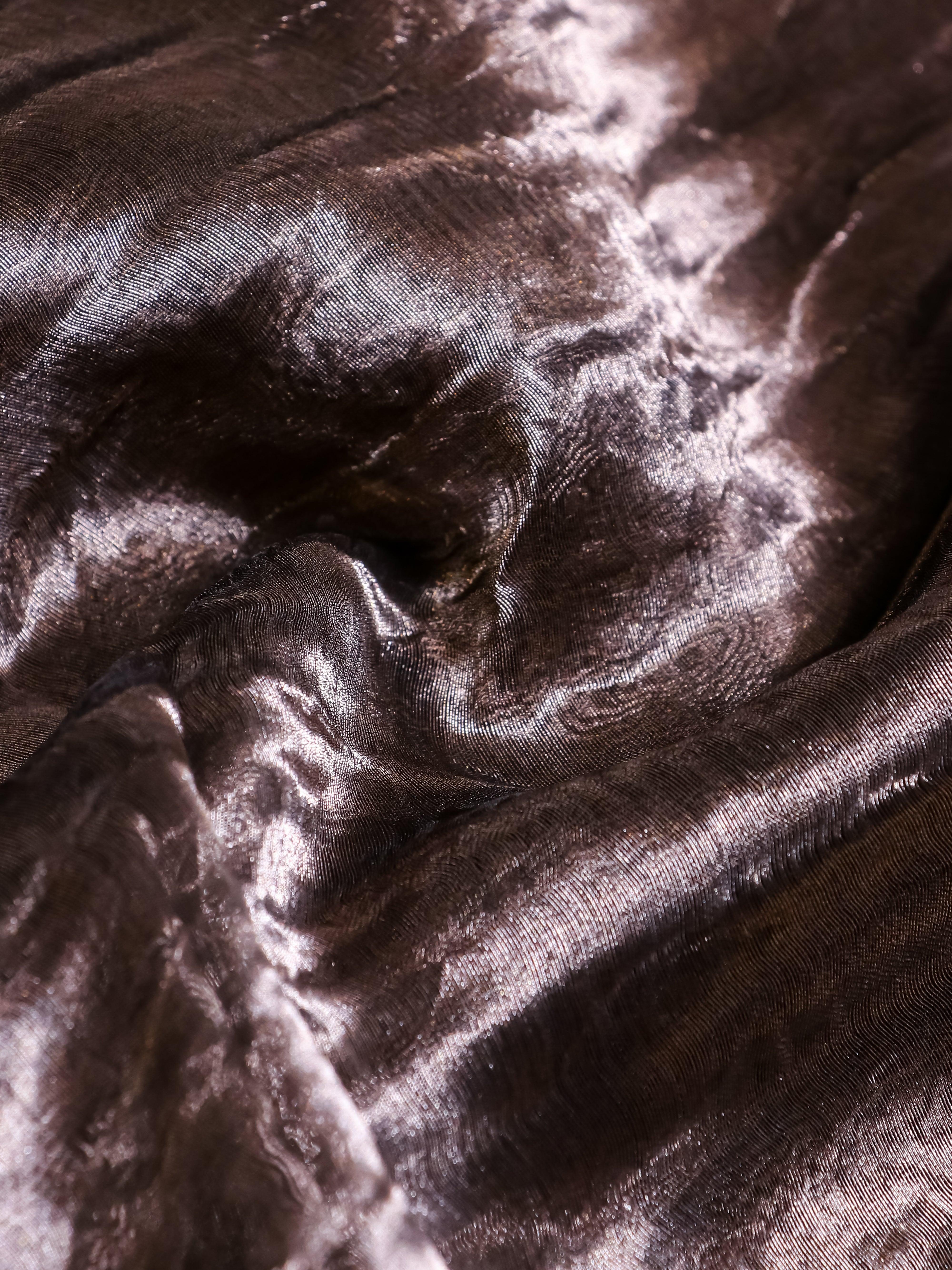 Designer Copper-Brown Crush Tissue Silk Saree - Sumangal Ekam