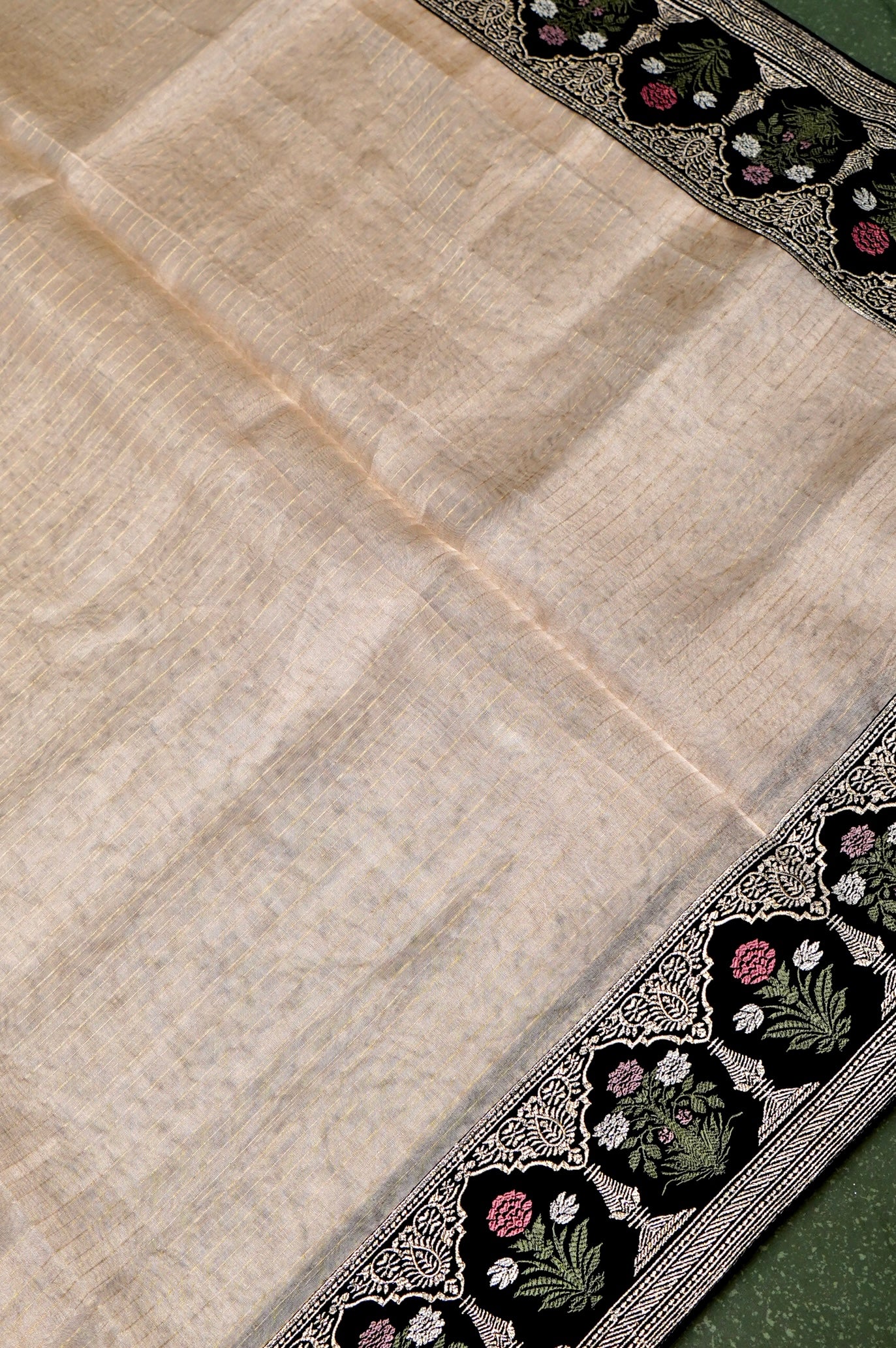 Designer Silver Tissue Silk Saree