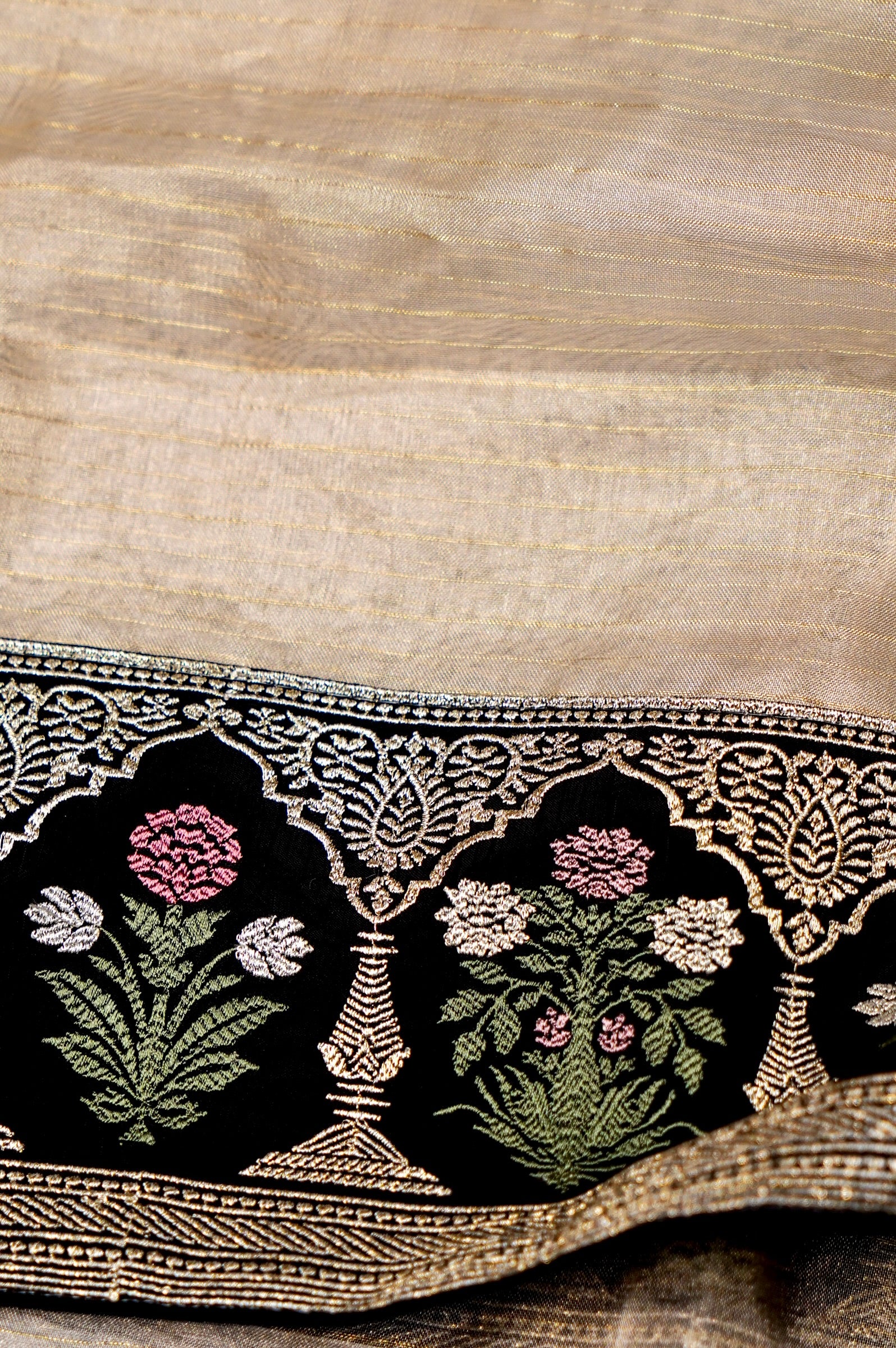 Designer Silver Tissue Silk Saree