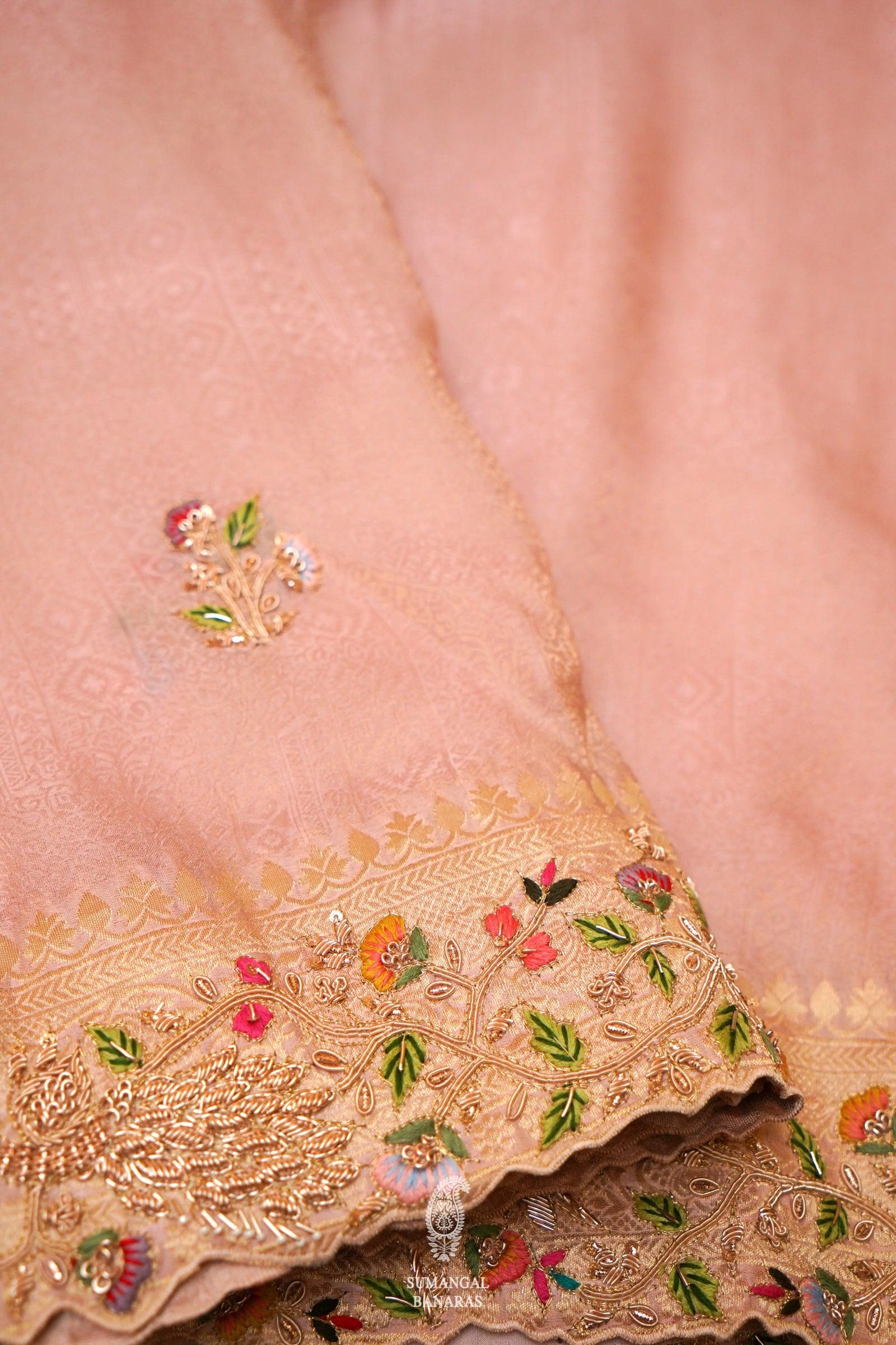  Designer Pink Katan Soft Silk Saree