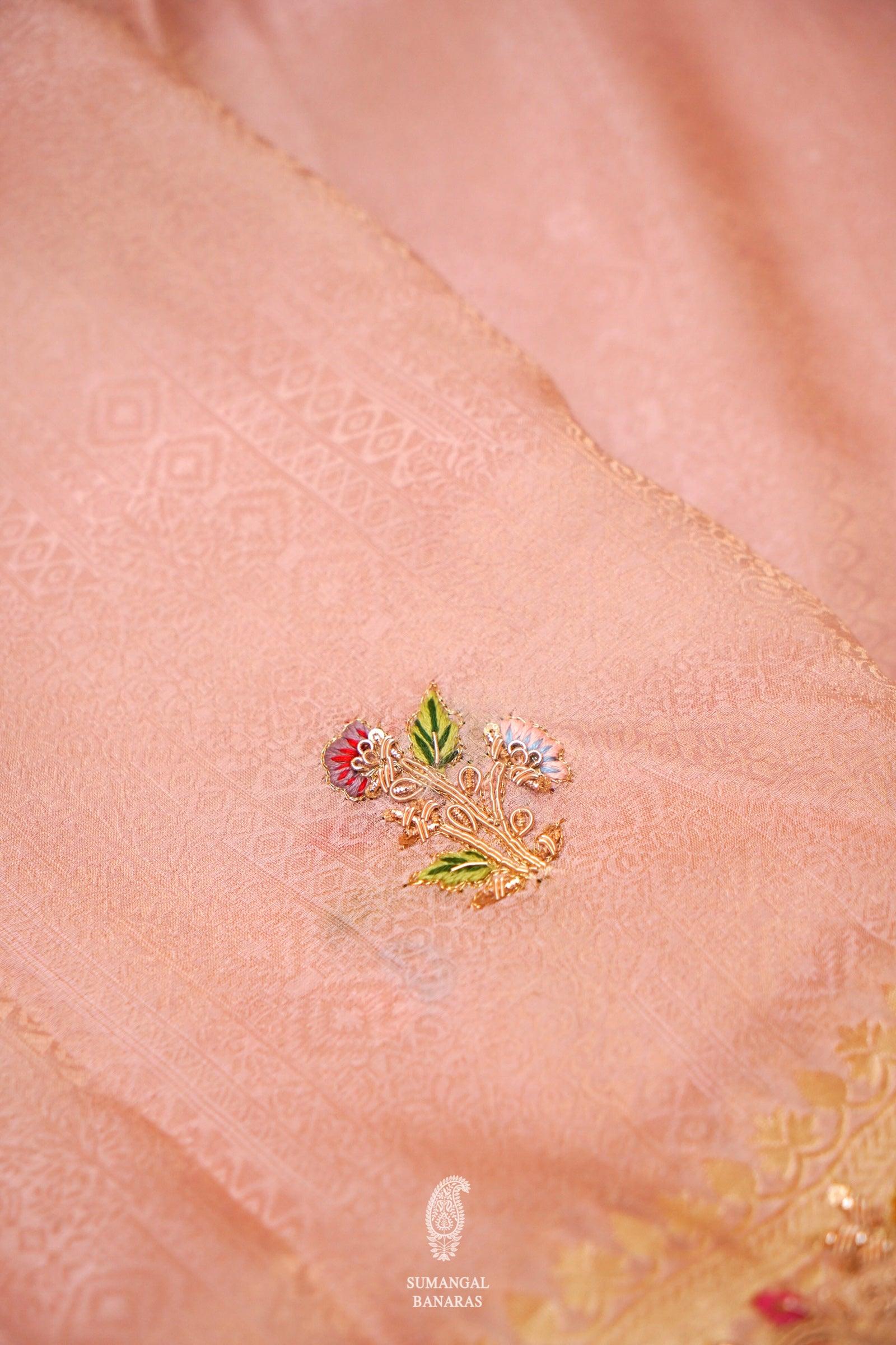  Designer Pink Katan Soft Silk Saree