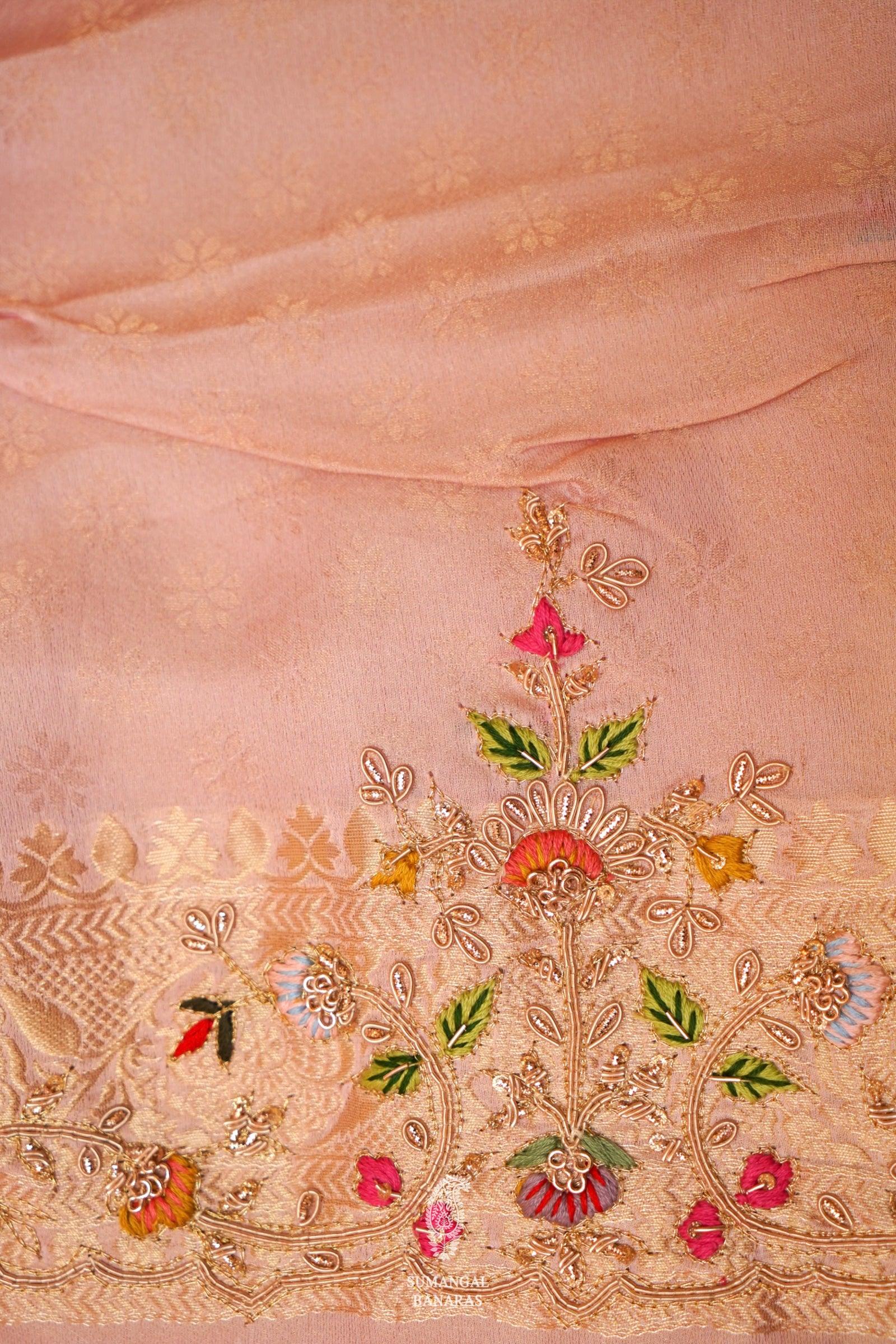  Designer Pink Katan Soft Silk Saree