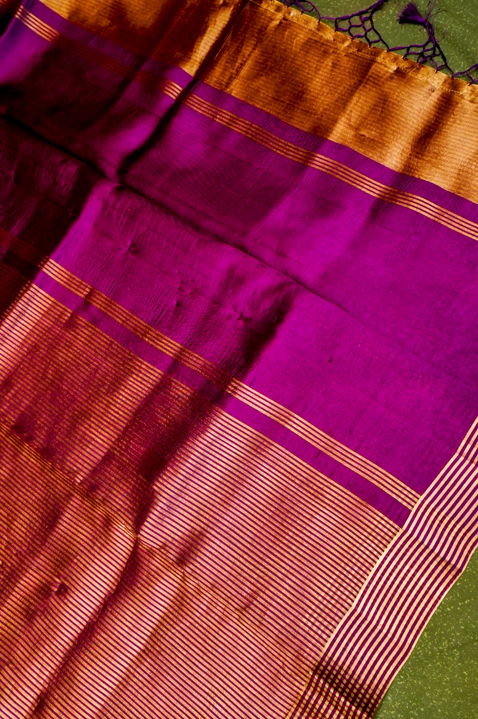 Handwoven Purple Banarasi Katan Soft Silk Saree