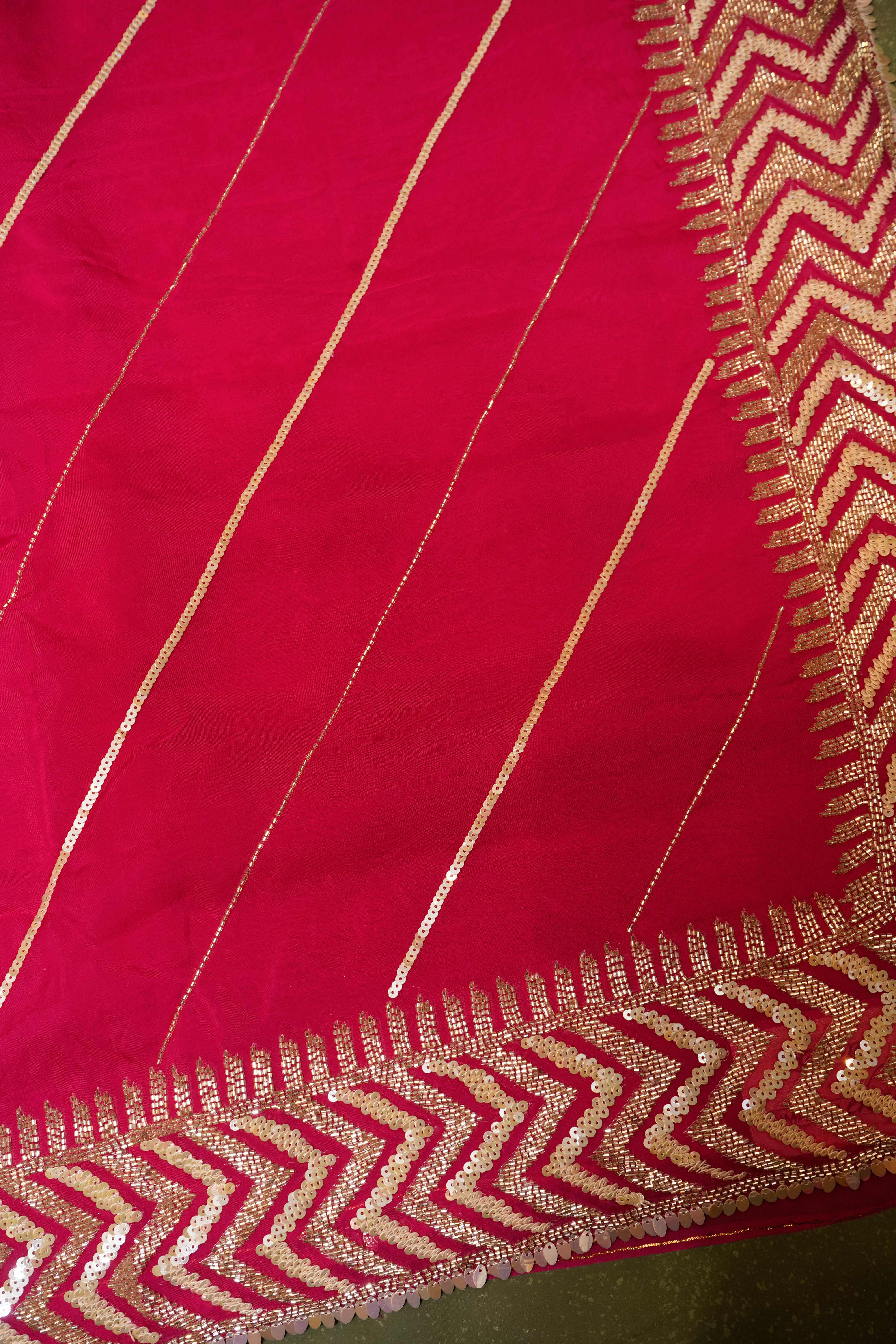 Designer Dark Pink Organza Saree